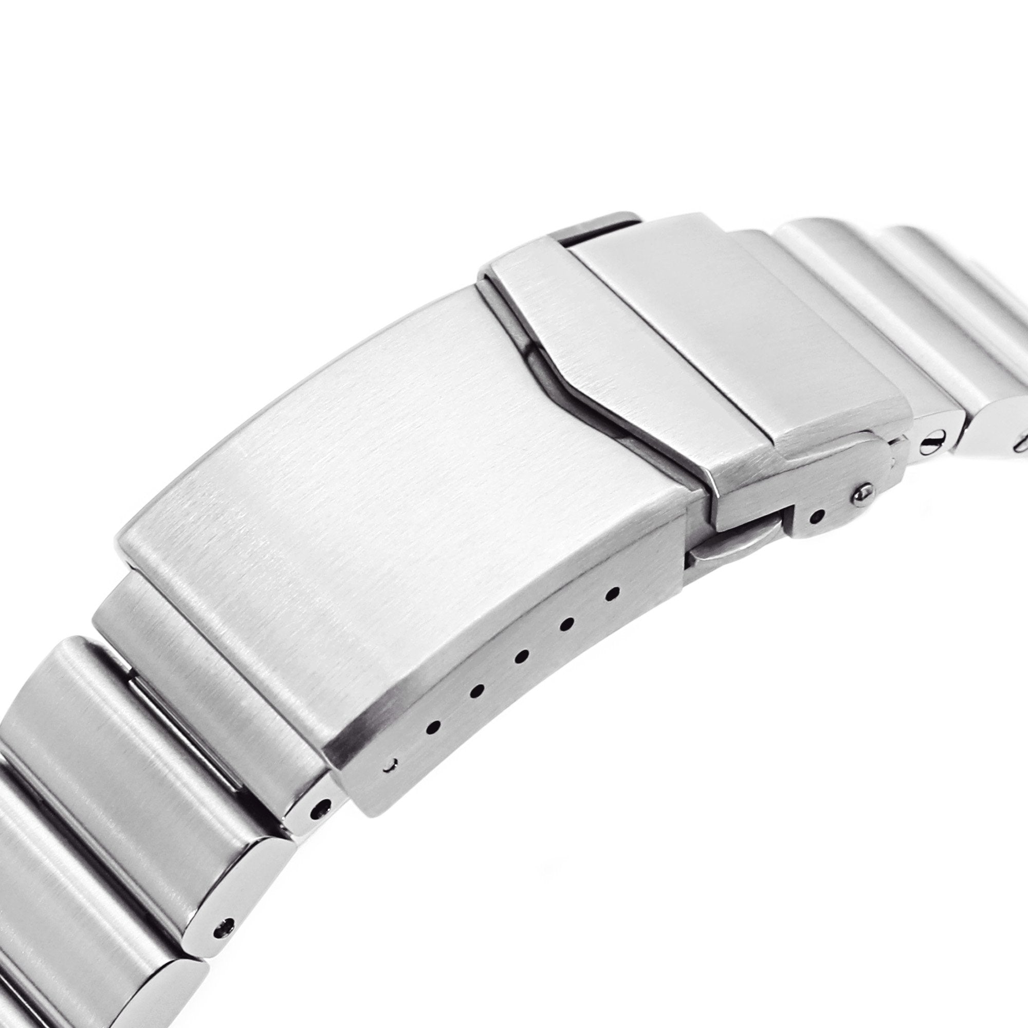 22mm Bandoleer 316L Stainless Steel Watch Bracelet for Seiko SKX007 Brushed V-Clasp Strapcode Watch Bands