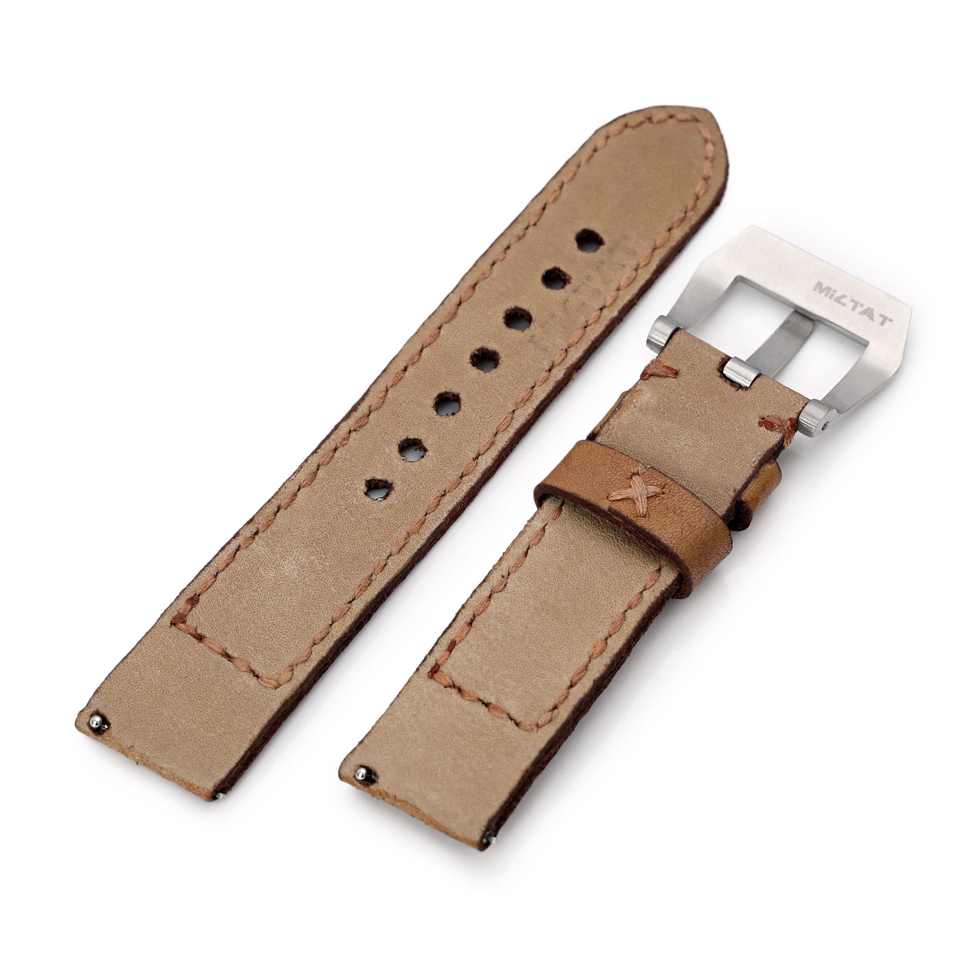 20mm Gunny X MT '74' Light Brown Handmade Quick Release Leather Watch Strap #41 Strapcode Watch Bands