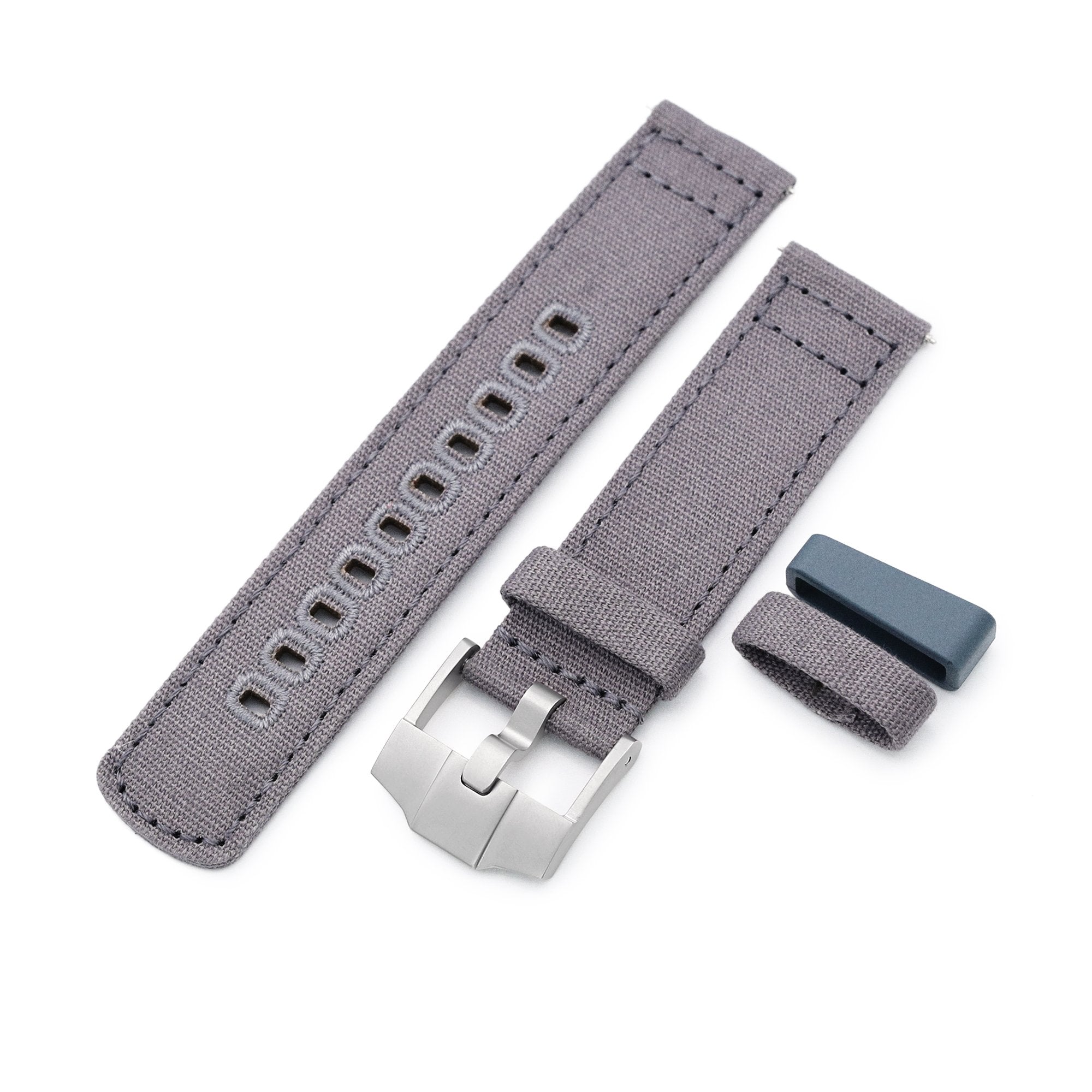 20mm, 22mm Grey Quick Release Canvas Watch Strap | Strapcode