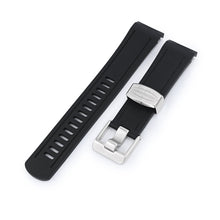 22mm Crafter Blue Black Rubber Curved Lug Watch Band for Seiko Shogun SBDC007 Strapcode Watch Bands