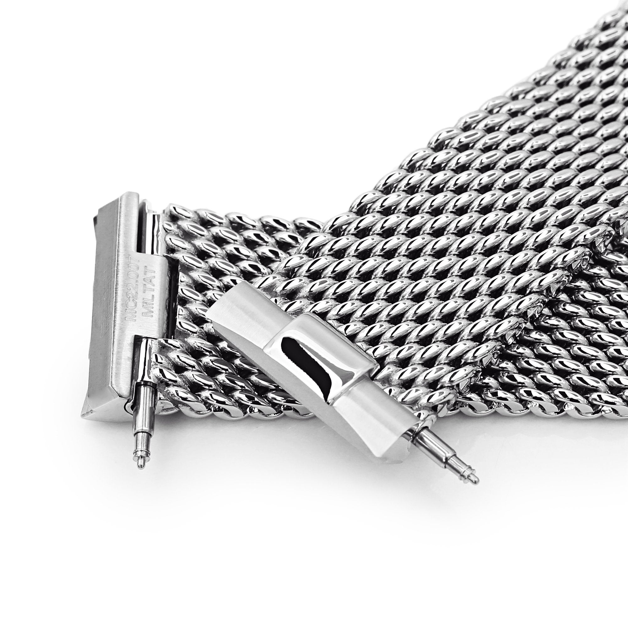 Stainless steel mesh bracelet closure 