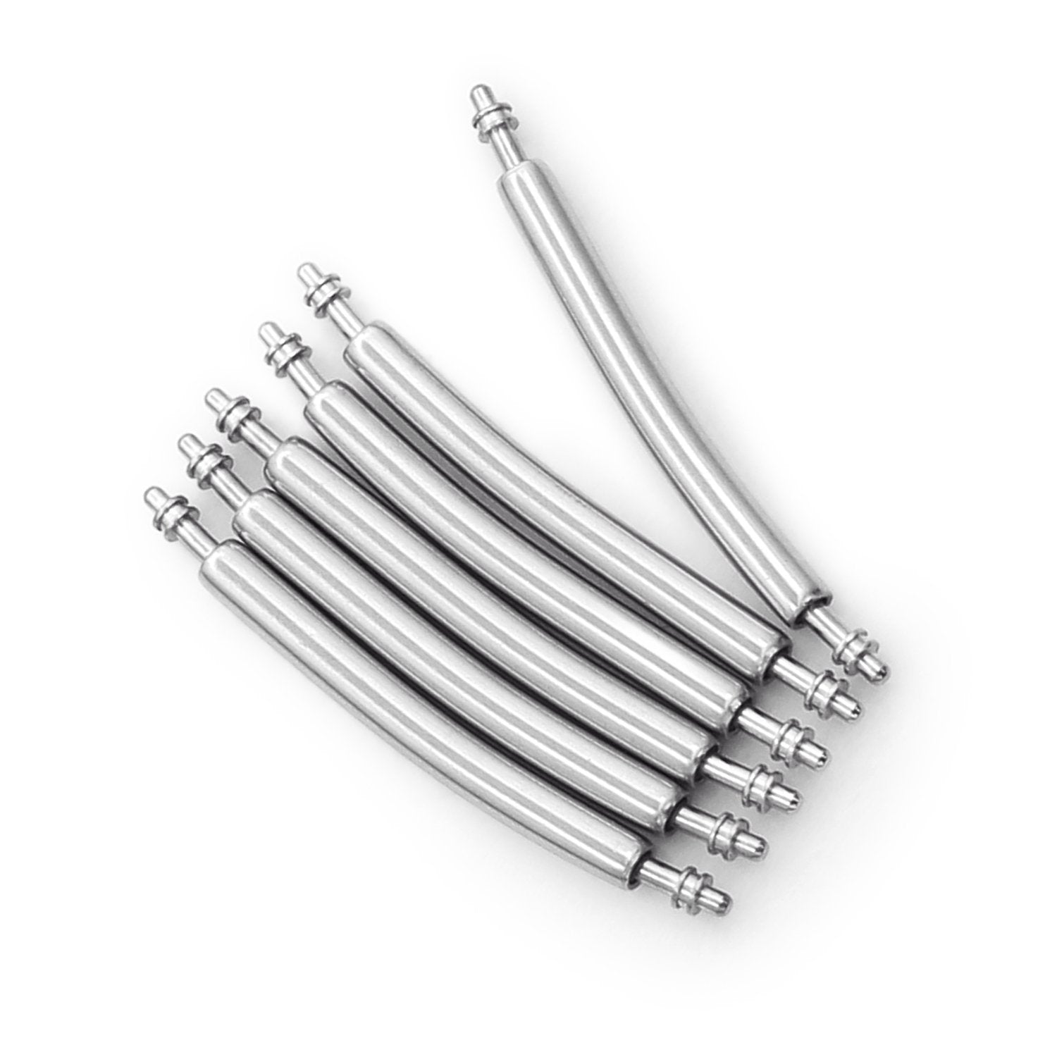 22mm Curved Spring Bars Double Shoulder 2.0mm Dia. (pack of 6 pieces) Strapcode Spring Bars