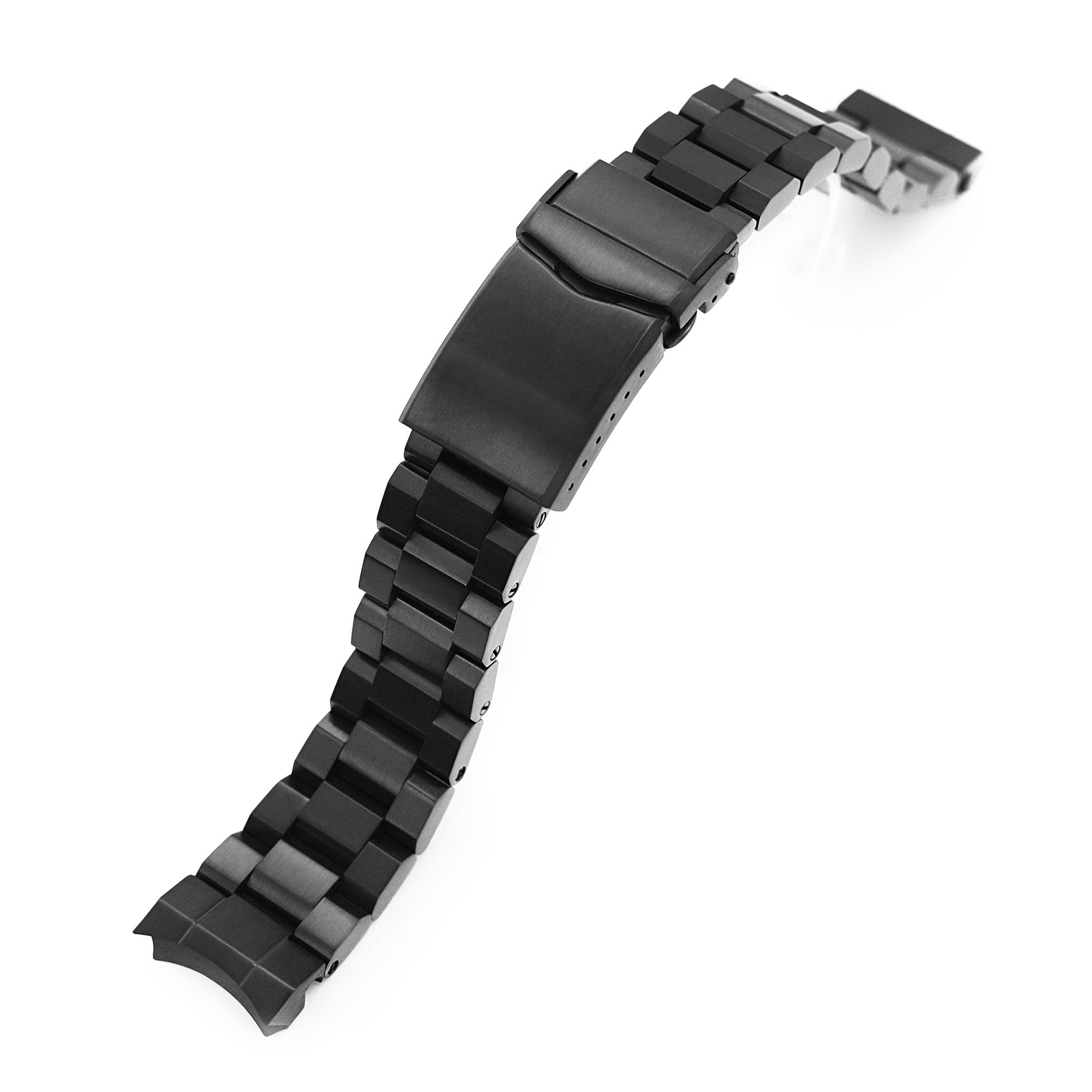 20mm Hexad 316L Stainless Steel Watch Band for Seiko Sumo SBDC001, Diamond-like Carbon (DLC Black) V-Clasp Strapcode Watch Bands