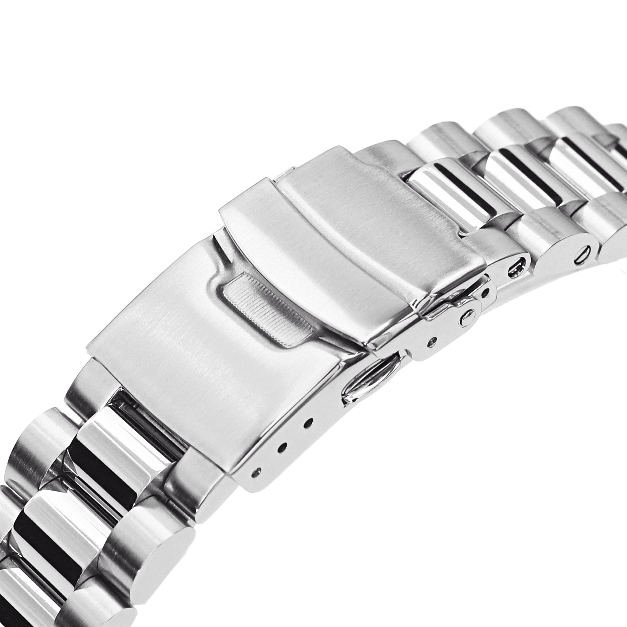 22mm Endmill 316L Stainless Steel Watch Band for Seiko SKX007, Brushed and Polished Diver Clasp Strapcode Watch Bands