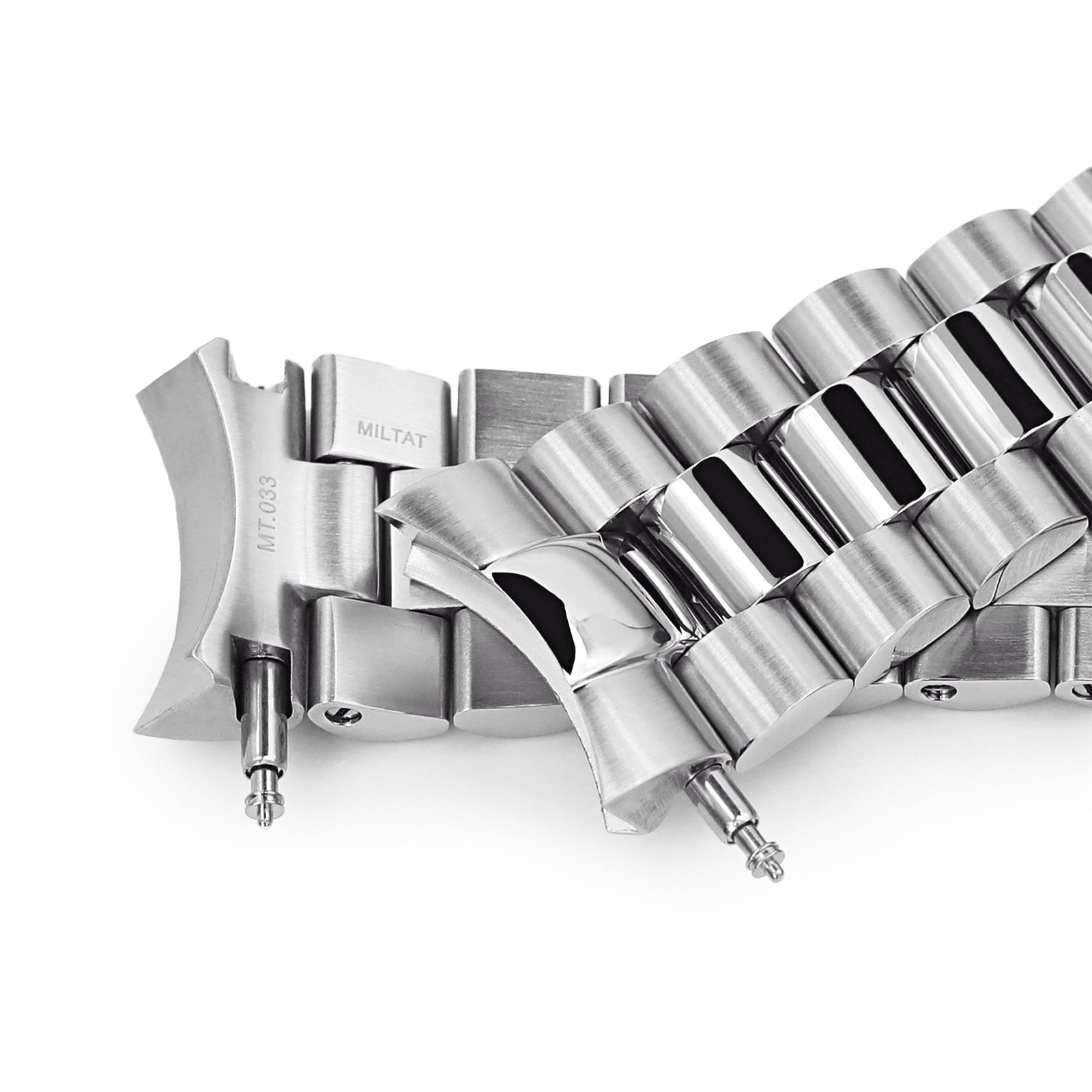 22mm Endmill 316L Stainless Steel Watch Band for Seiko SKX007, Brushed and Polished Diver Clasp Strapcode Watch Bands