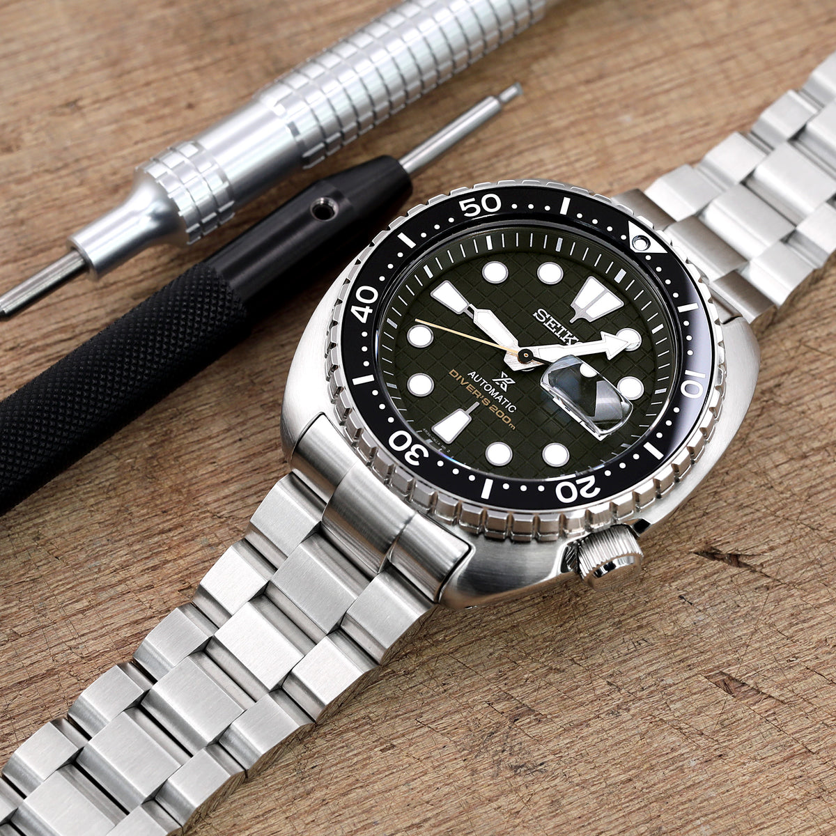Seiko Mod new Turtles SRP777 Curved End Hexad Bracelet