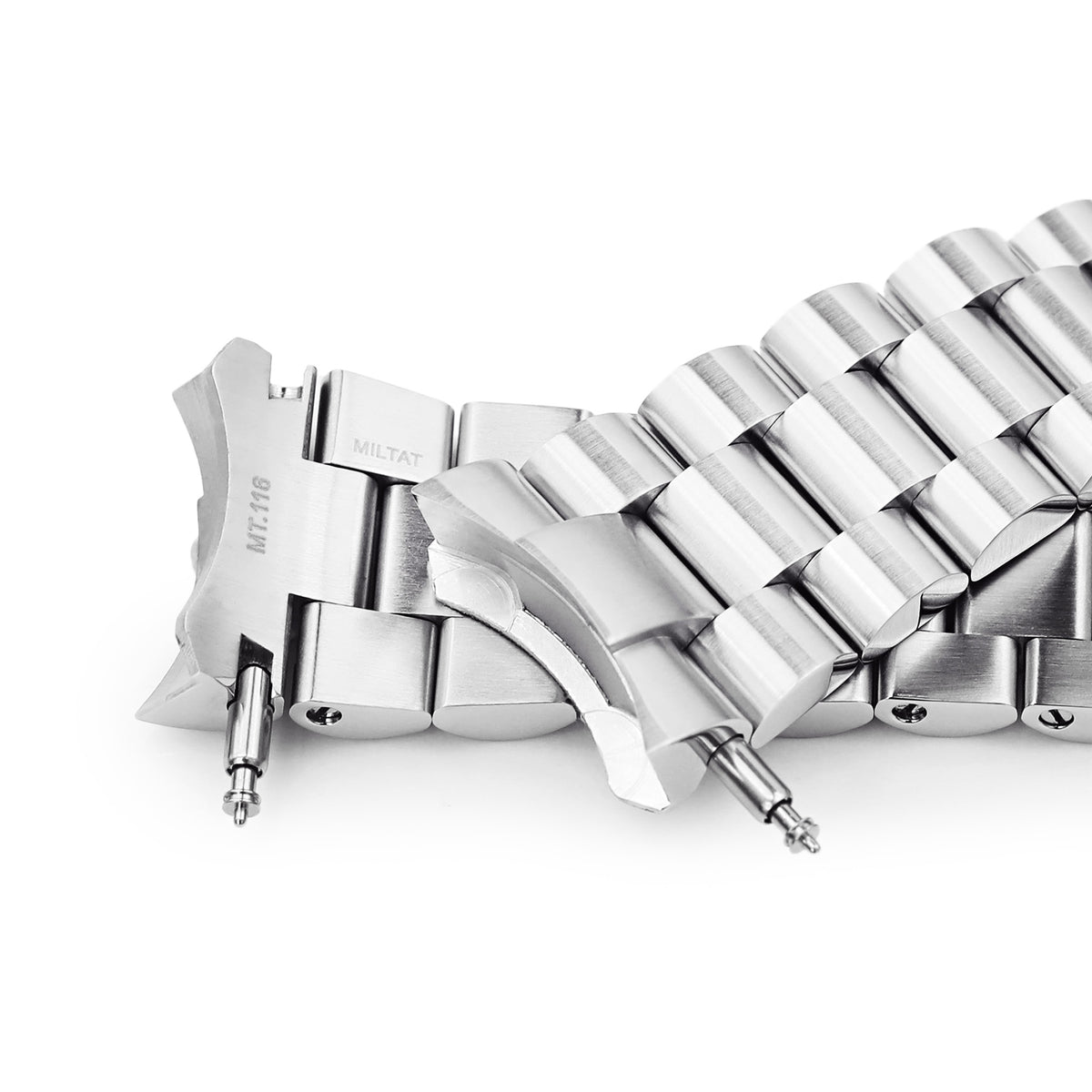 22mm Endmill Watch Band compatible with Seiko 5, 316L Stainless Steel Brushed V-Clasp Strapcode Watch Bands