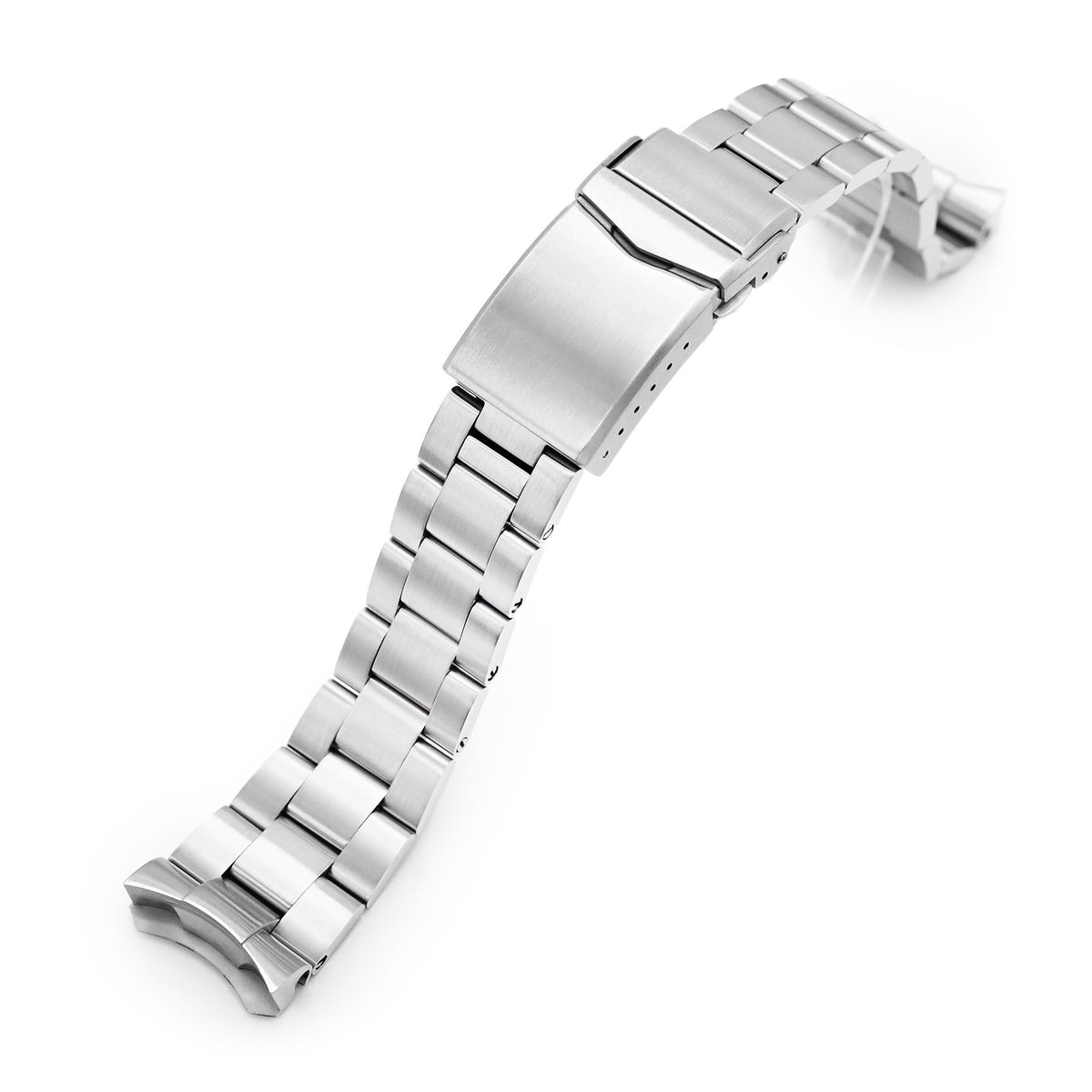 22mm Super-O Boyer 316L Stainless Steel Watch Band for Seiko 5, Brushed V-Clasp Strapcode Watch Bands