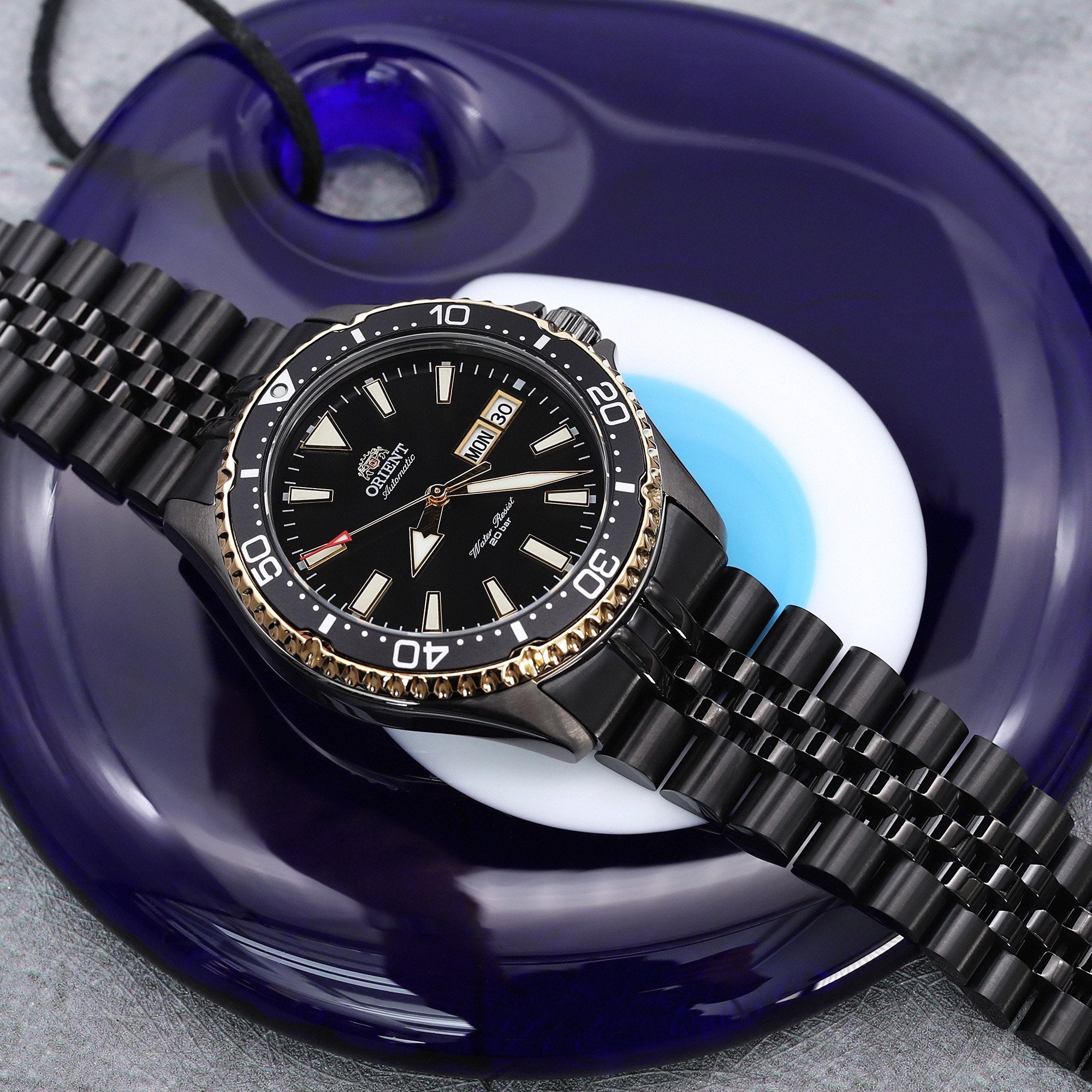 MiLTAT 22mm Watch Band compatible with Orient Kamasu RA-AA0004E19A  RA-AA0001B19A, Super-J