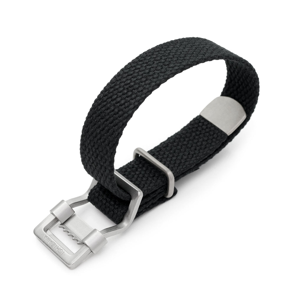 19mm Japanese Heavy Cotton Canvas Watch Strap, Black | Strapcode