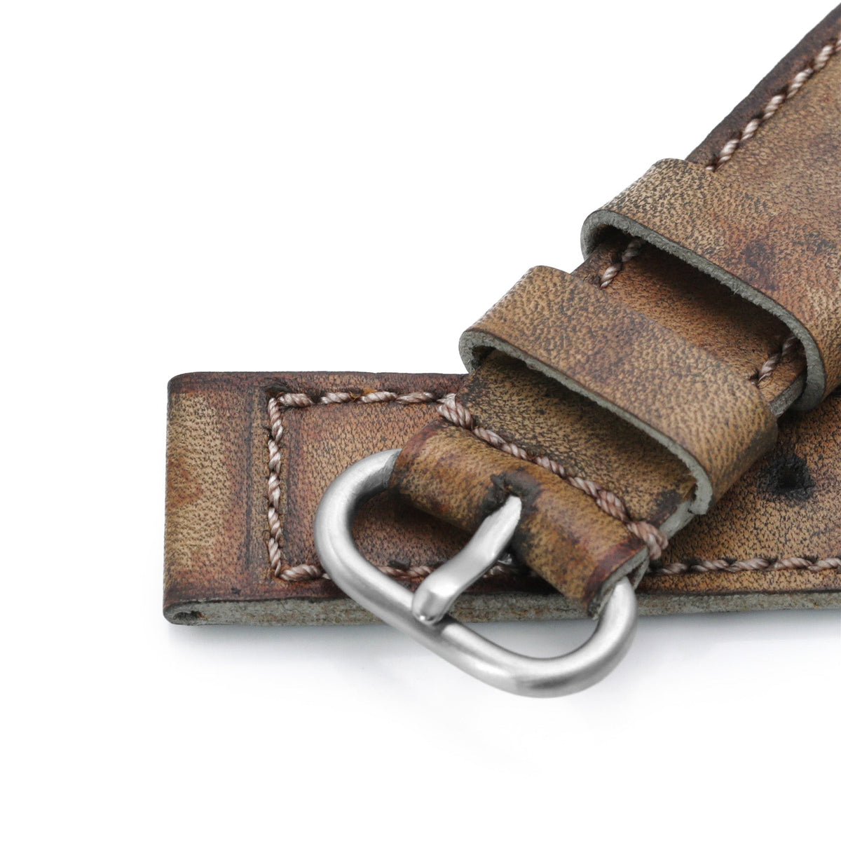 20mm Gunny X MT MISSION POSSIBLE 1 (MP1) Series Vintage Brown Leather Watch Strap Strapcode Watch Bands