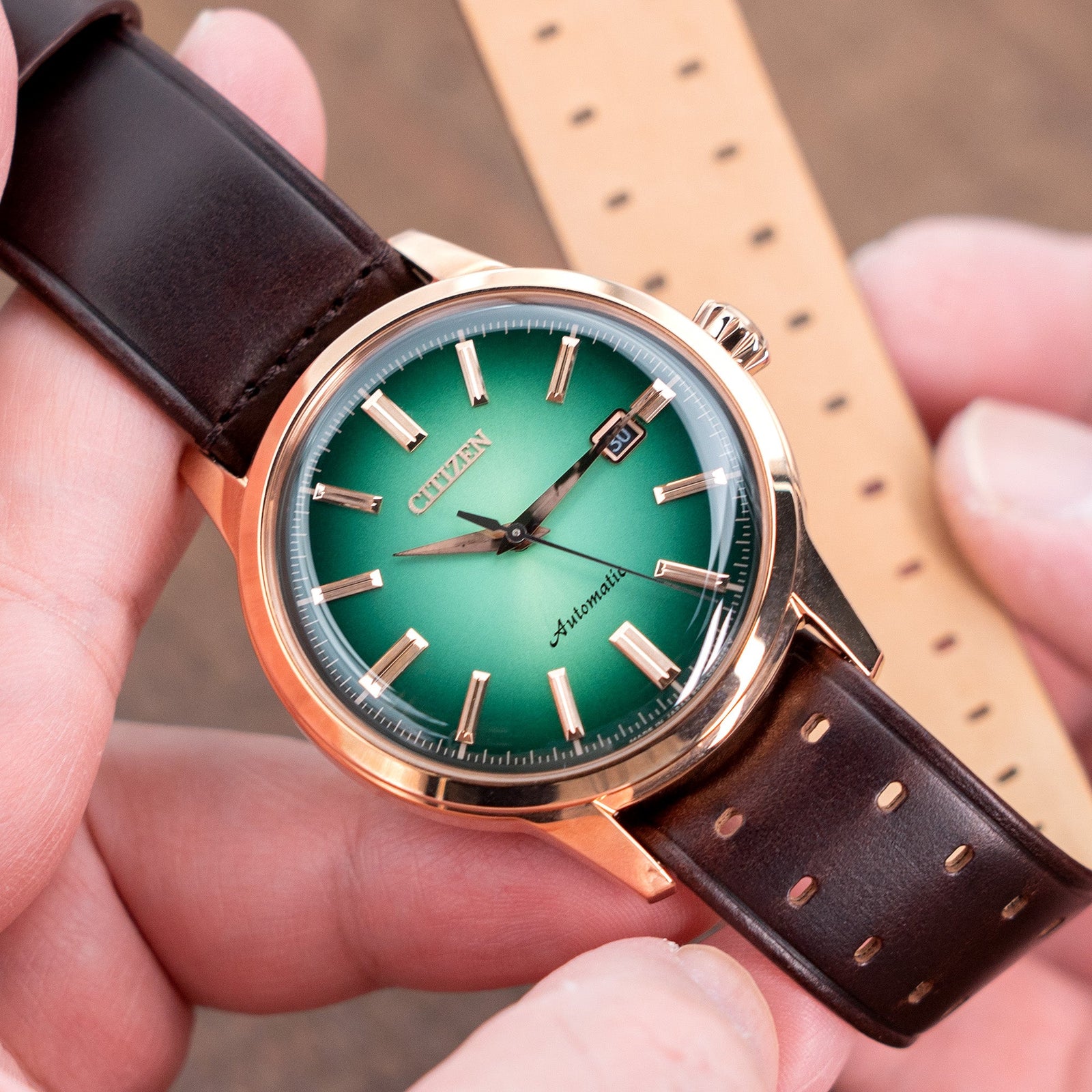 THE M-1907 Seal Brown Leather Watch Band HAVESTON Straps