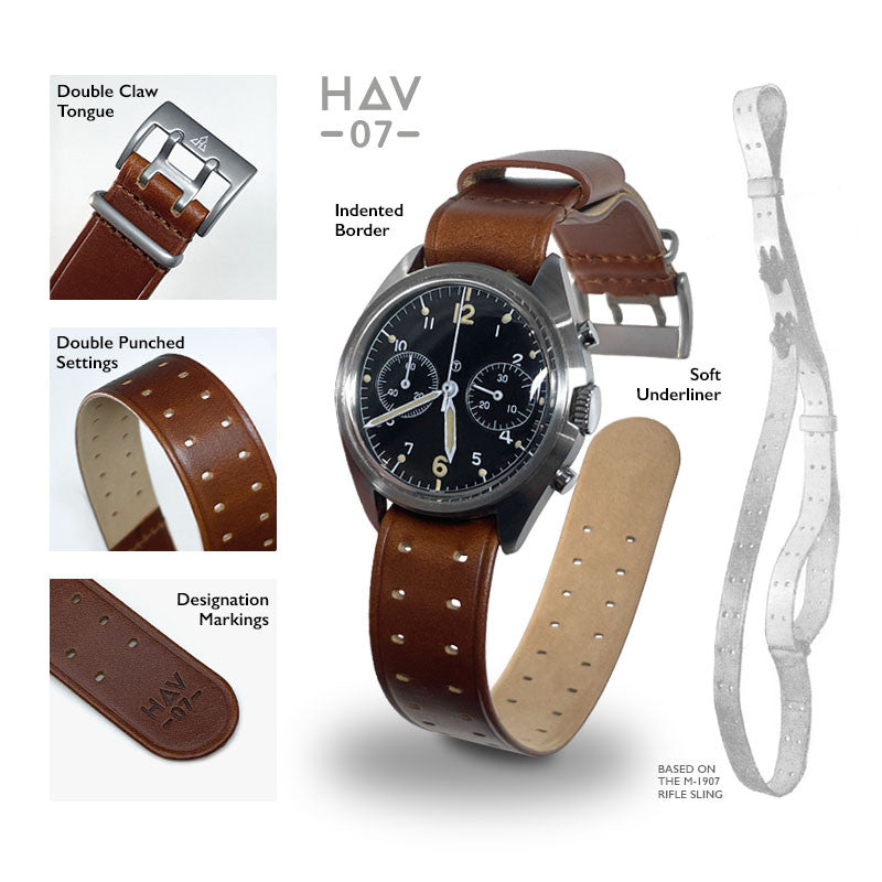 THE M-1907 Russet Brown Leather Watch Band by HAVESTON Straps Strapcode Watch Bands