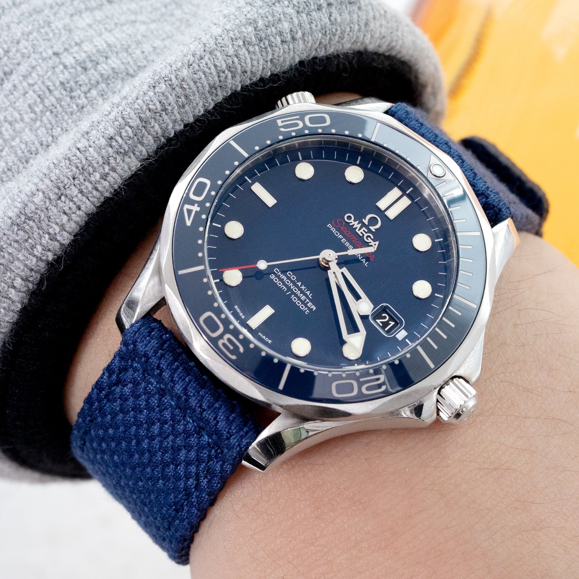 Blue Nato Strap Diver Blue Omega Seamaster Nato Strap FKM Rubber