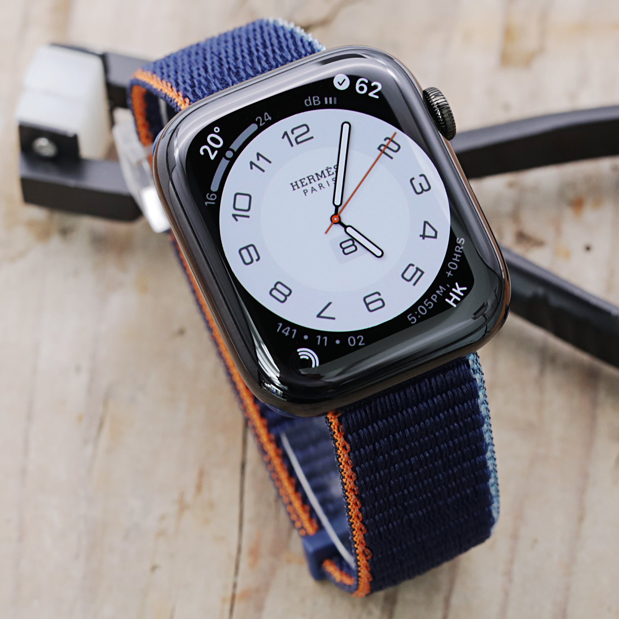 Navy Blue Hook & Loop Nylon Watch Band for Apple Watch | Strapcode