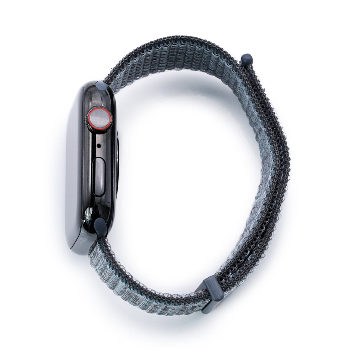 22mm Grey Hook &amp; Loop Durable Nylon Watch Band compatible with Apple Watch 44mm / 45mm models Strapcode Watch Bands
