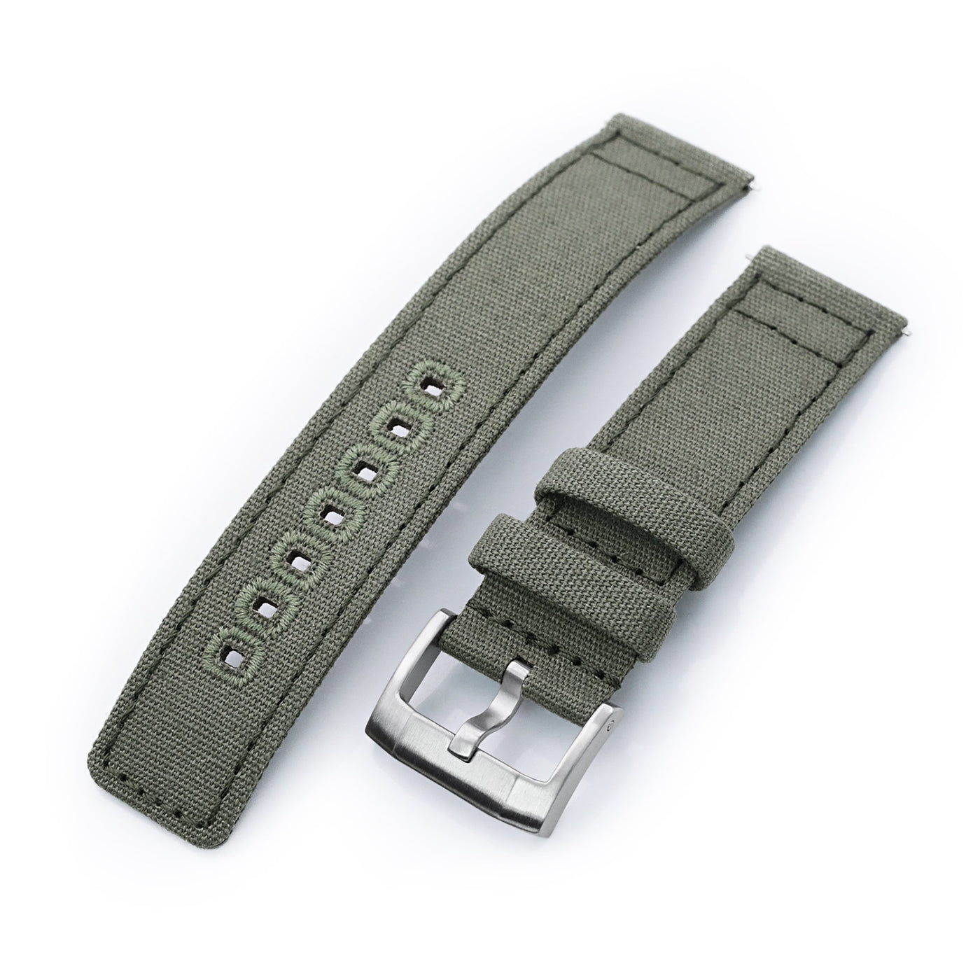 Military Green Quick Release Canvas Watch Strap | Strapcode