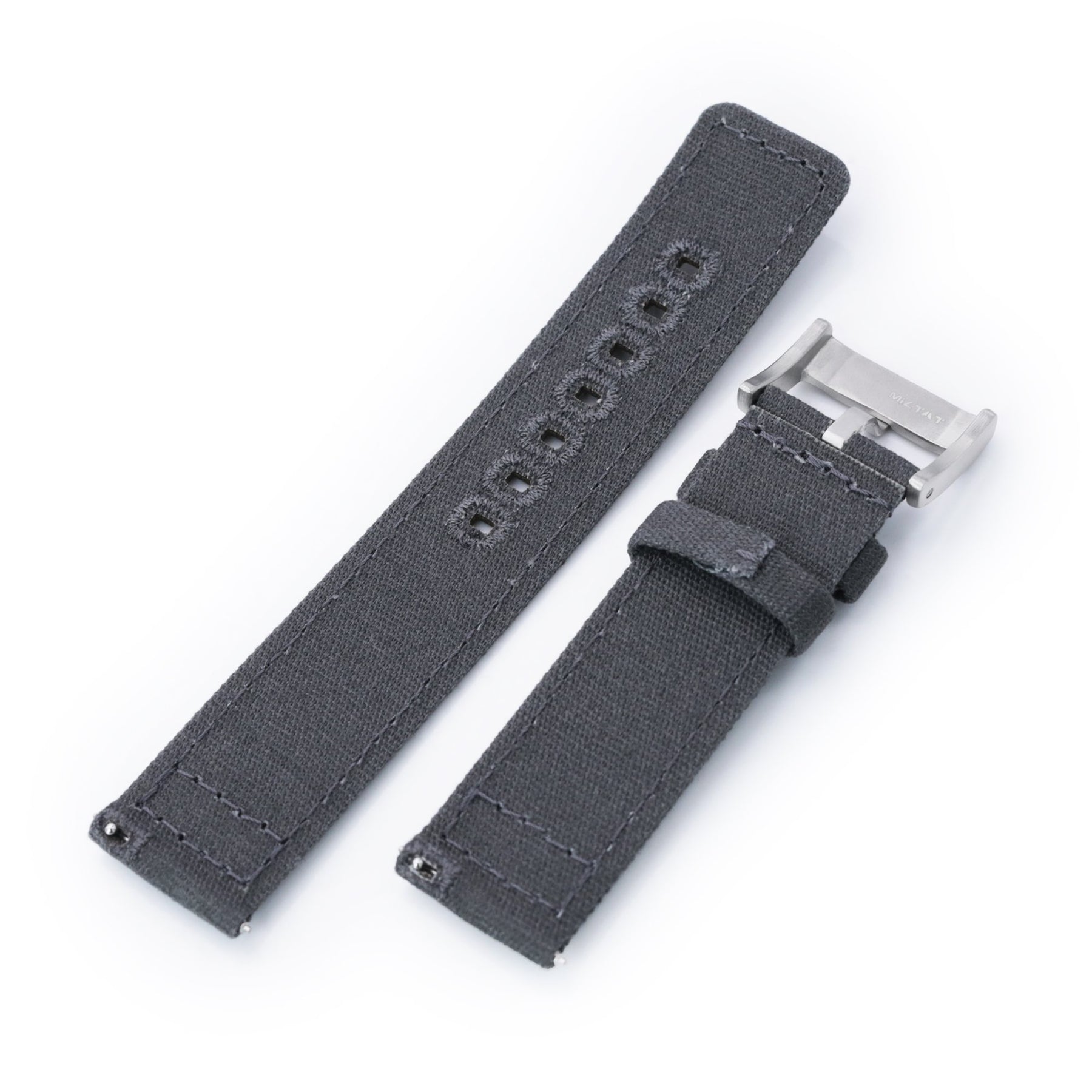 Dark Grey Quick Release Canvas Watch Strap | Strapcode