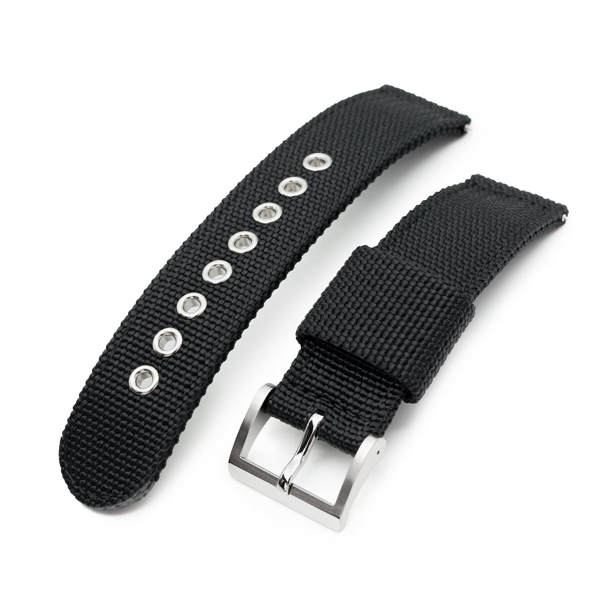 Black Premium Nylon Weaved Quick Release Watch Band with Eyelet Strapcode Watch Bands