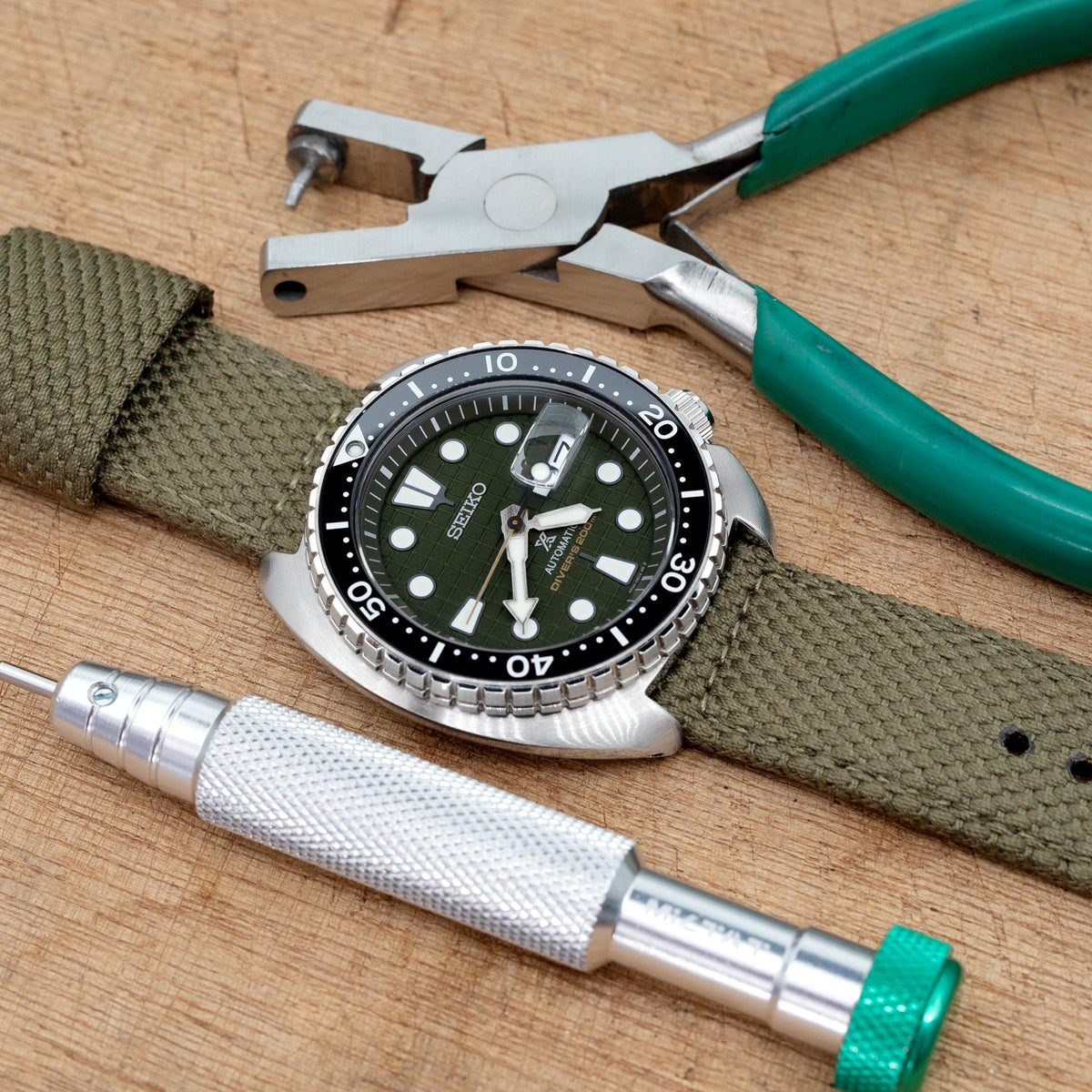 Military Green Nylon Honeycomb Quick release Watch Strap
