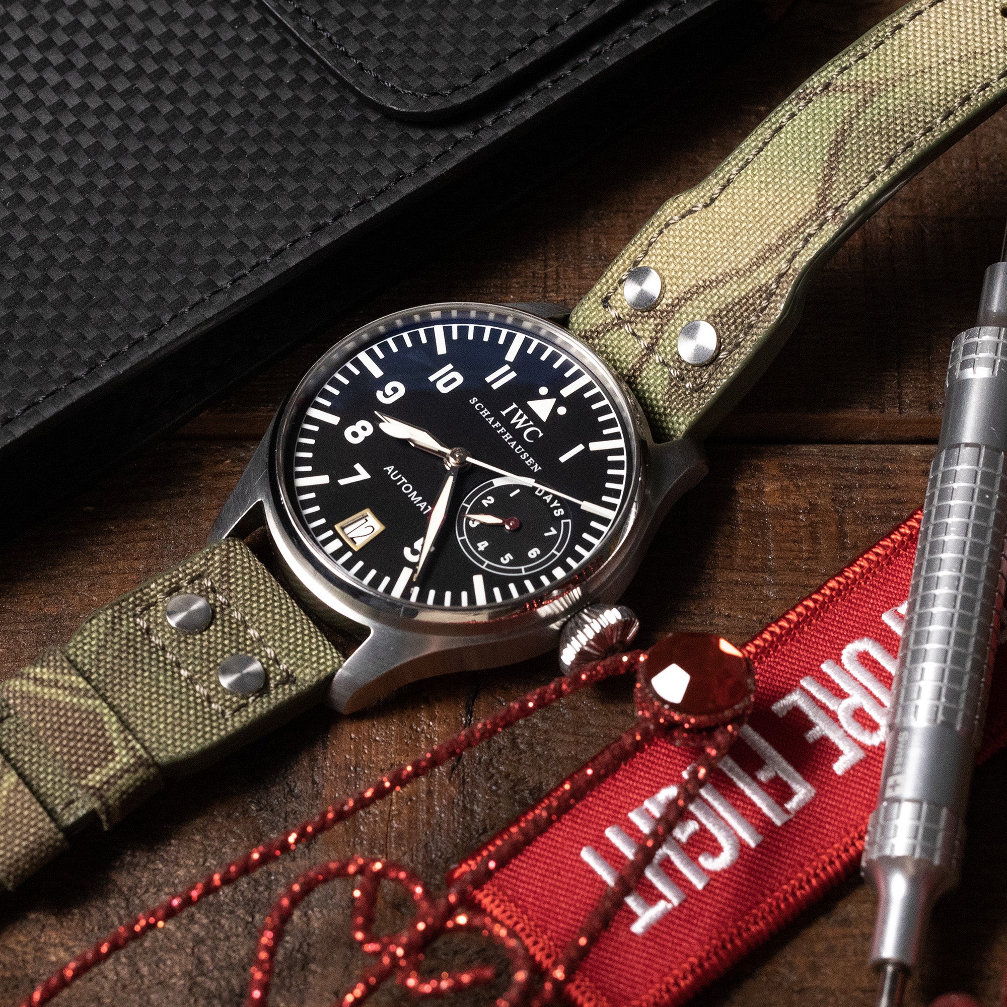 22mm MiLTAT Turtle Camo Nylon Replacement Strap compatible with IWC Bi