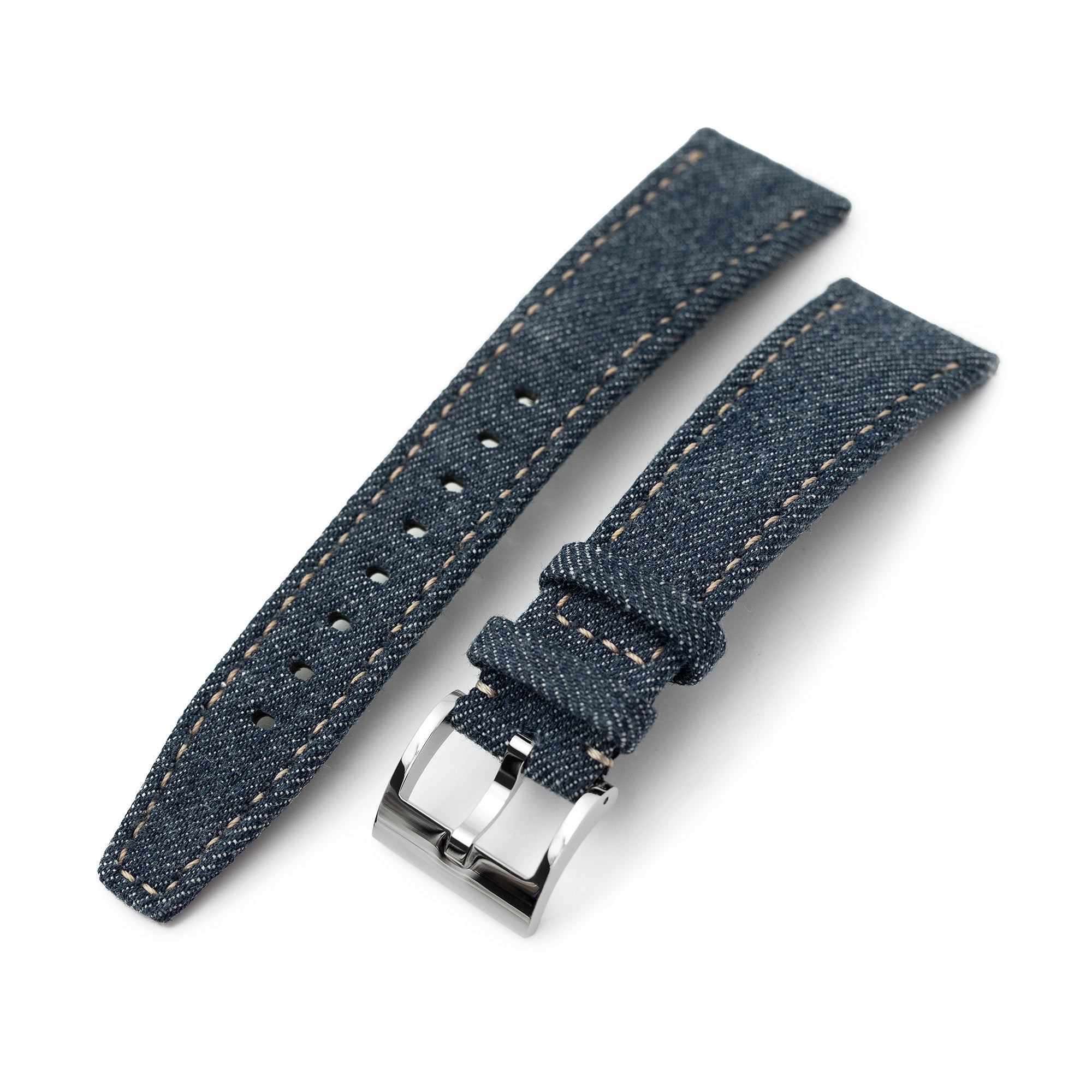 Upcycled Denim Blue Quick Release Watch Band, 20mm or 22mm Strapcode watch bands