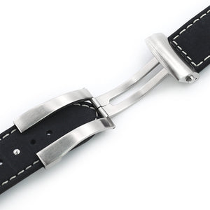 22mm Leather Strap with Stainless Steel Deployant Buckle – Stührling