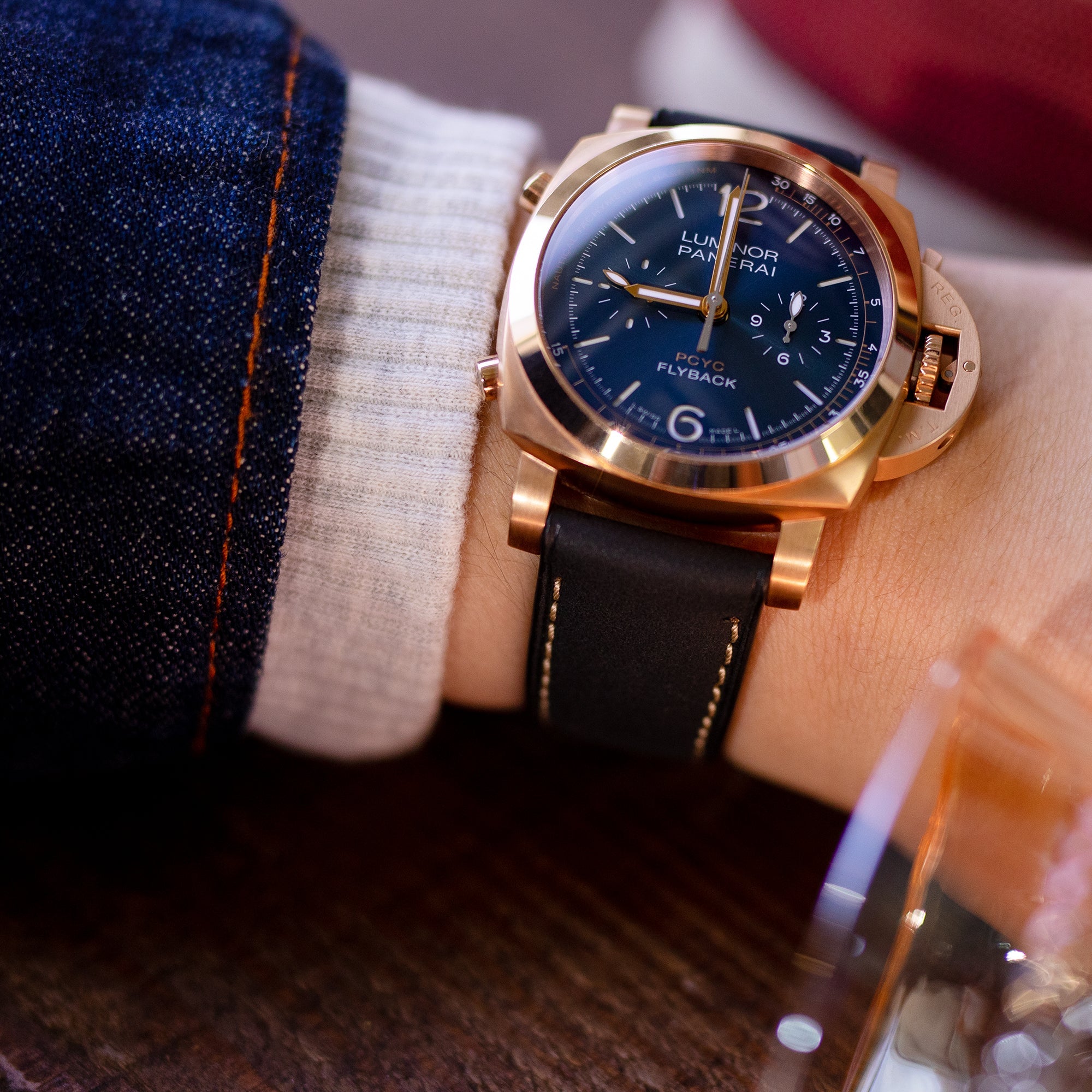 18-26 MM Pre V Screw In Buckle Watch Leather Rubber Strap - Foto 5