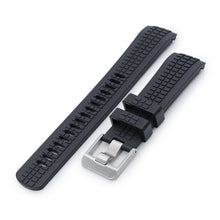 22mm Crafter Blue - CB12 Black Rubber Curved Lug Watch Strap compatible with Seiko new Turtles SRP777 Strapcode Watch Bands
