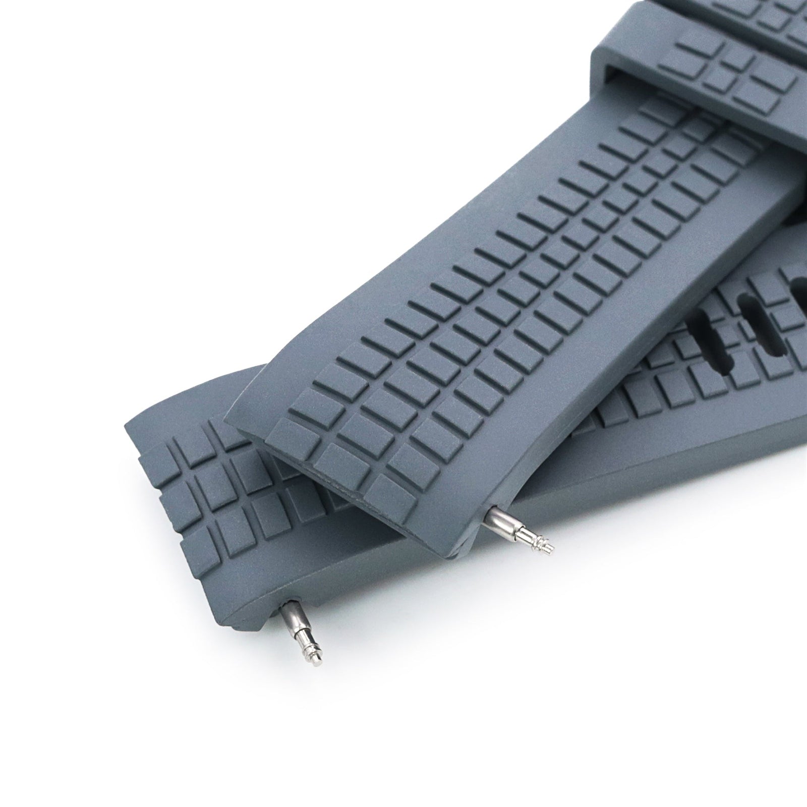 22mm Crafter Blue - CB12 Grey Rubber Curved Lug Watch Strap compatible with Seiko new Turtles SRP777 Strapcode Watch Bands