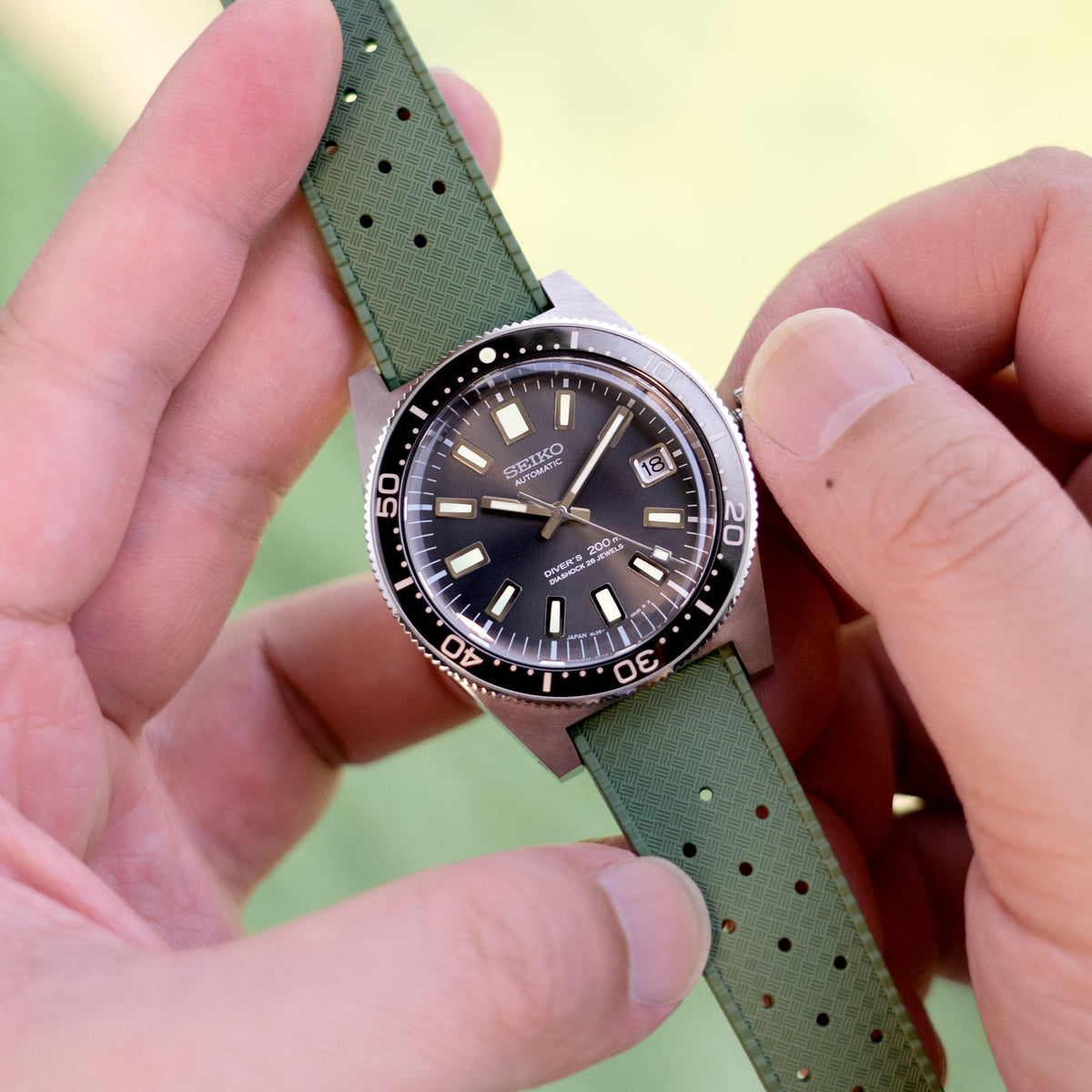 Quick Release Military Green Tropicalstyle rubber strap Strapcode