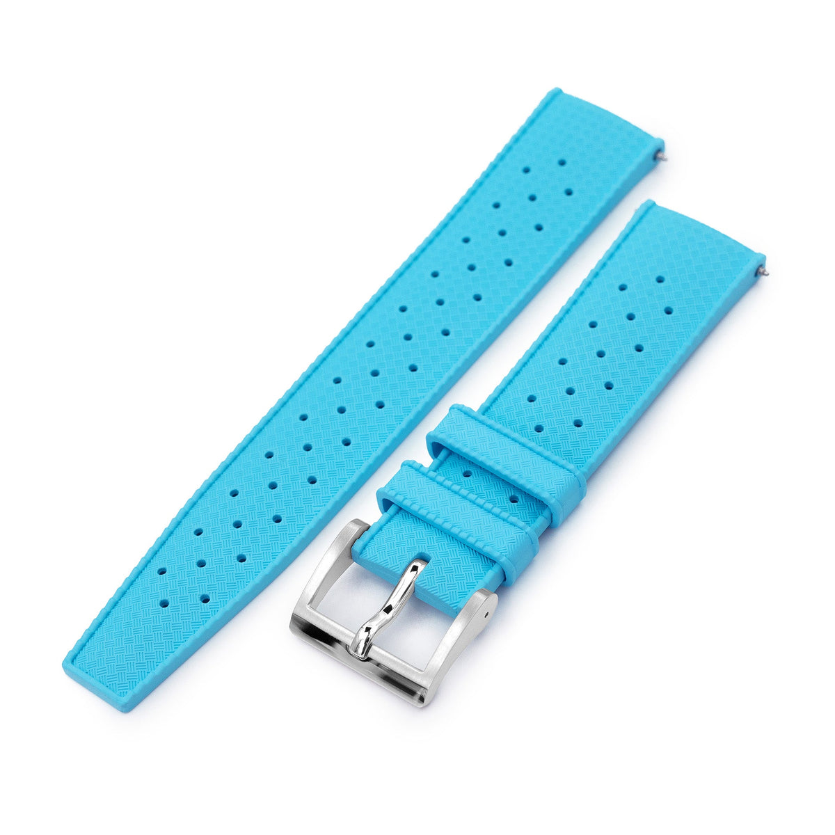 Quick Release Sky Blue Tropical-Style rubber watch strap | Strapcode