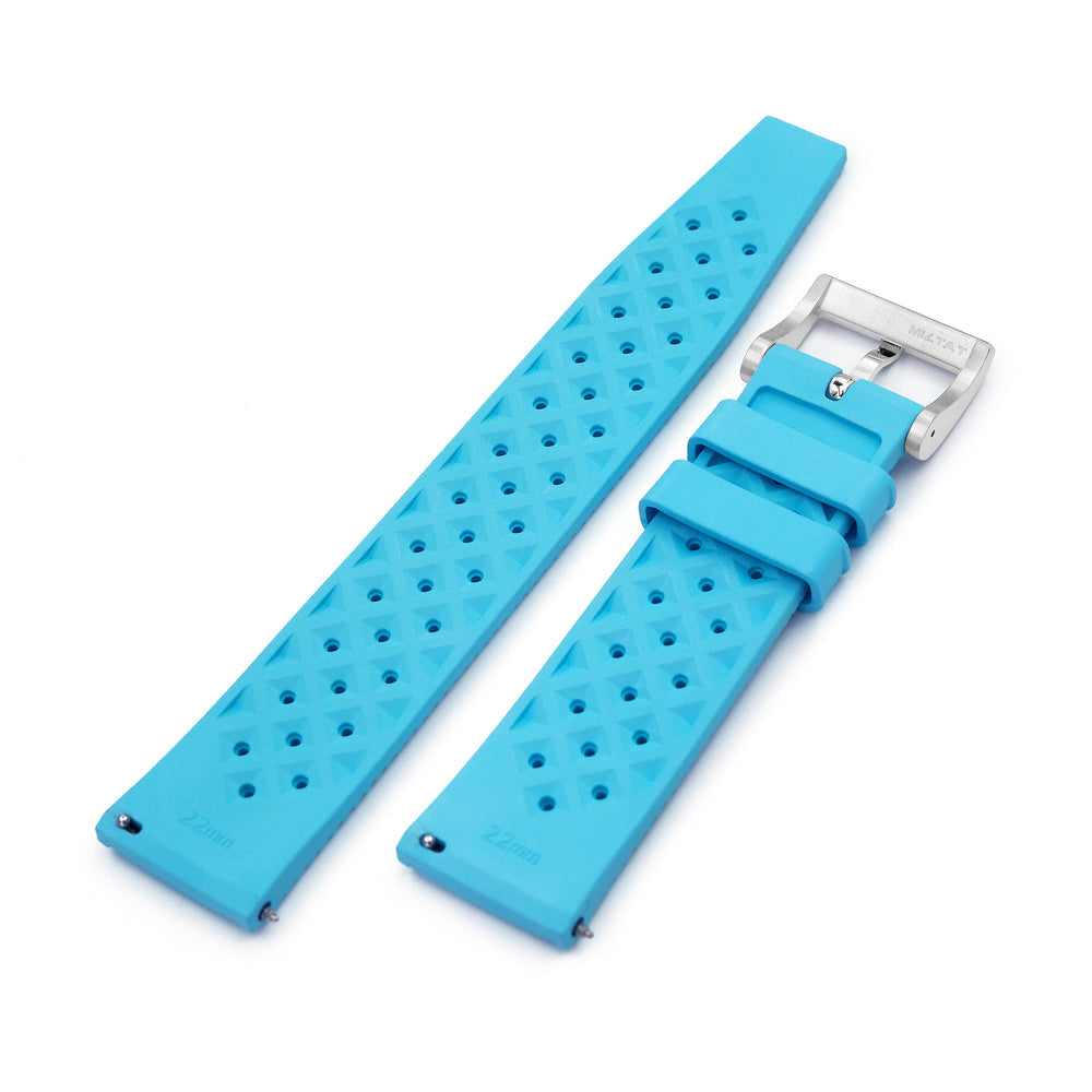 Quick Release Sky Blue Tropical-Style rubber watch strap | Strapcode
