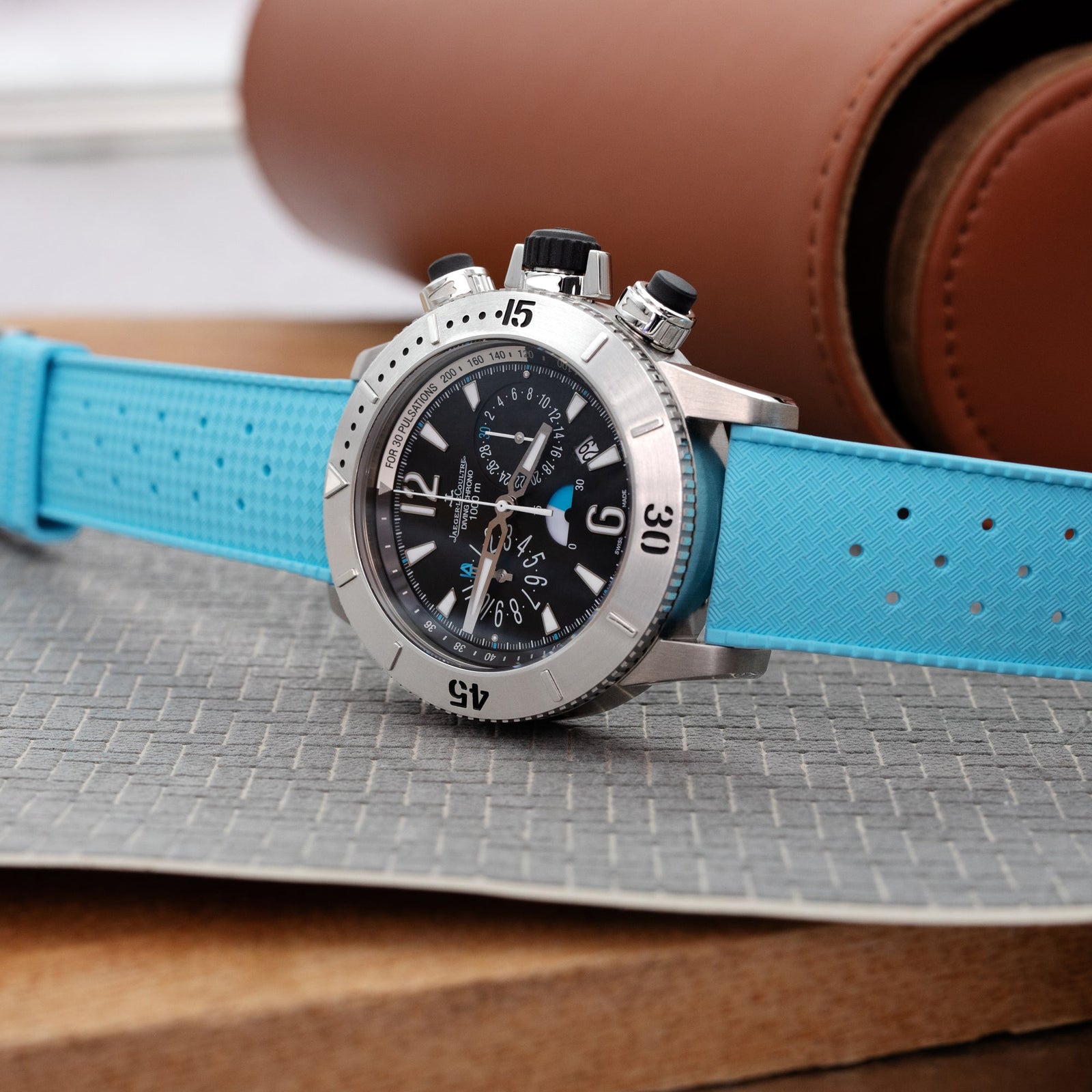 Quick Release Sky Blue Tropical-Style rubber watch strap | Strapcode