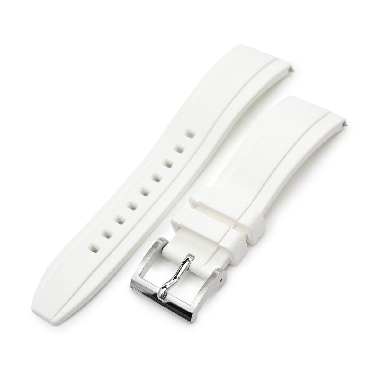 Ladder White FKM Quick Release rubber watch strap, 20mm or 22mm Strapcode Watch Bands