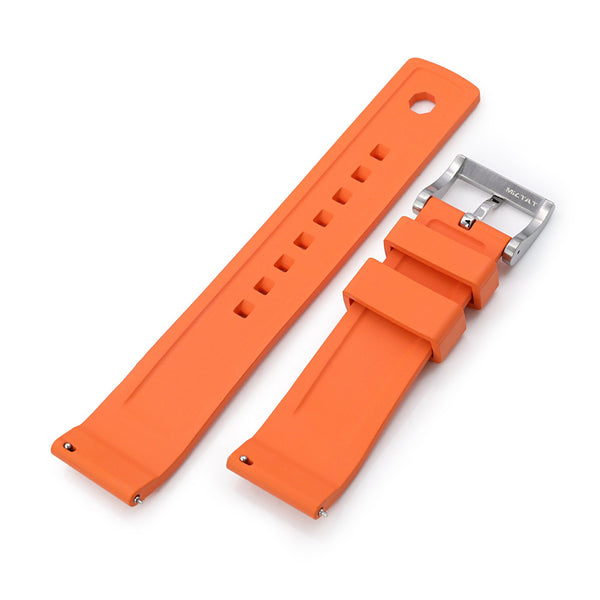 Cinturino NATO Elastico Paracadute 22 Mm Arancione E Bianco A Righe, Modello Rheingold Per Orologi