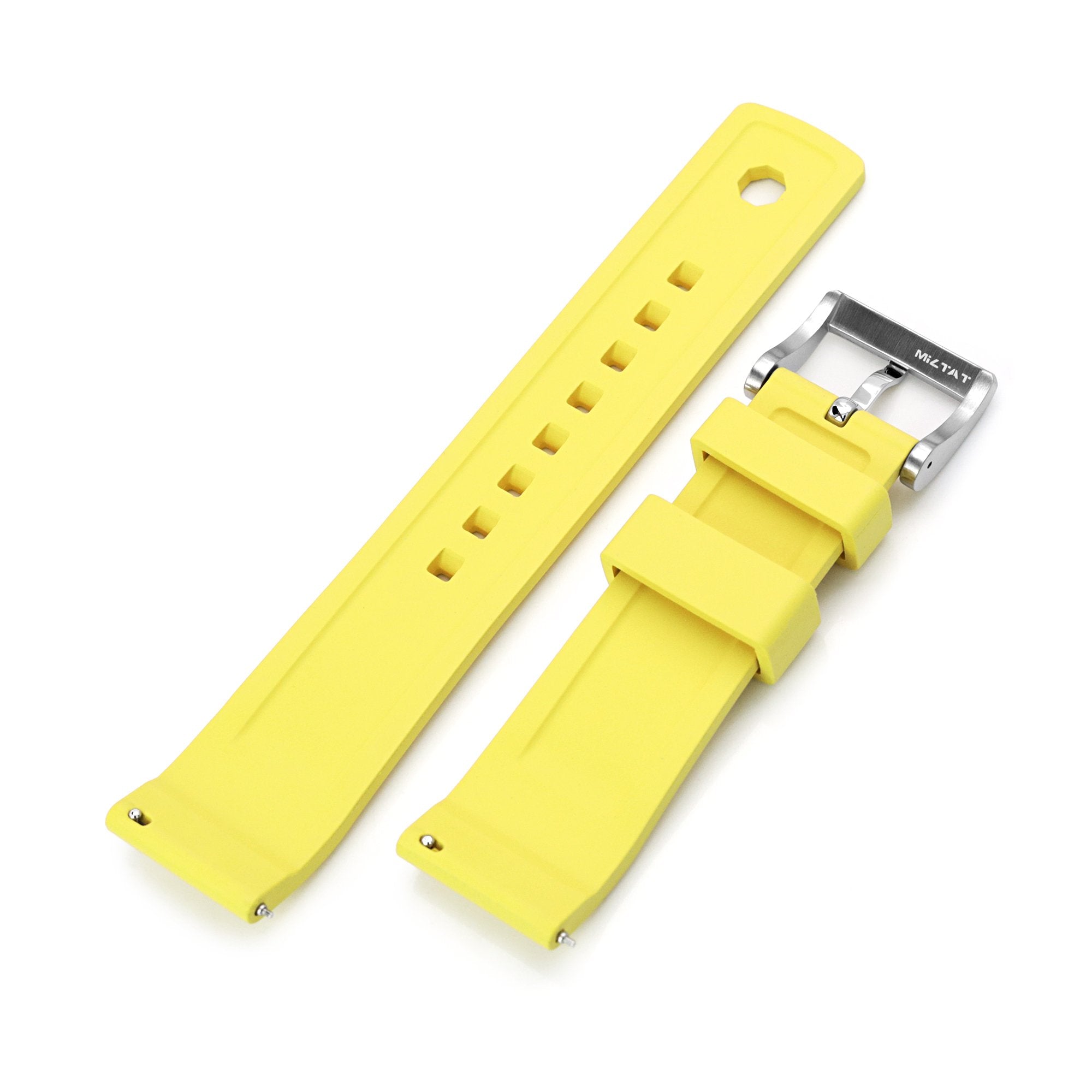 Crisscross Yellow FKM Quick Release Rubber Strap, 20mm or 22mm Strapcode Watch Bands