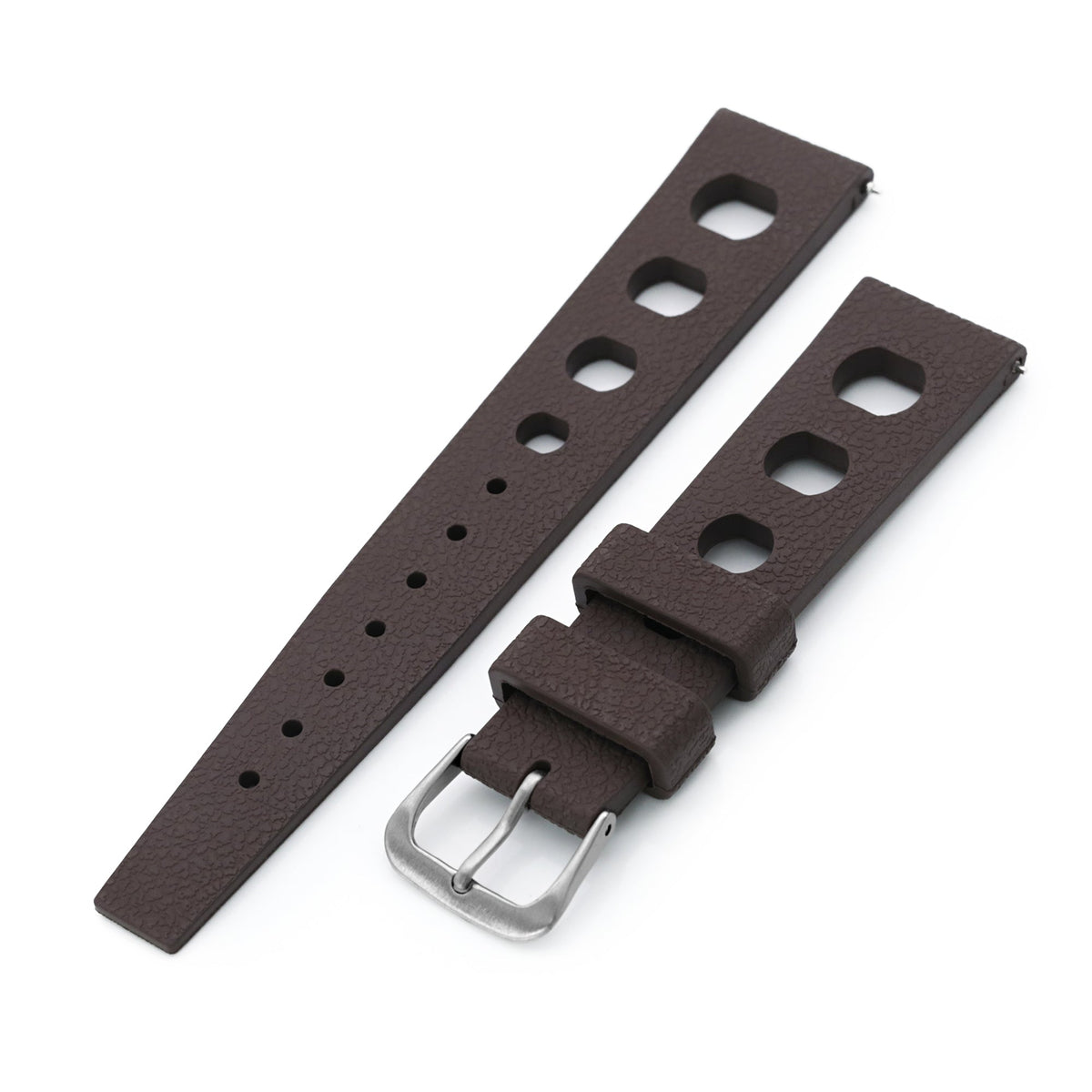 20mm Brown Large Holes Rally FKM Quick Release Rubber watch band Strapcode Watch Bands