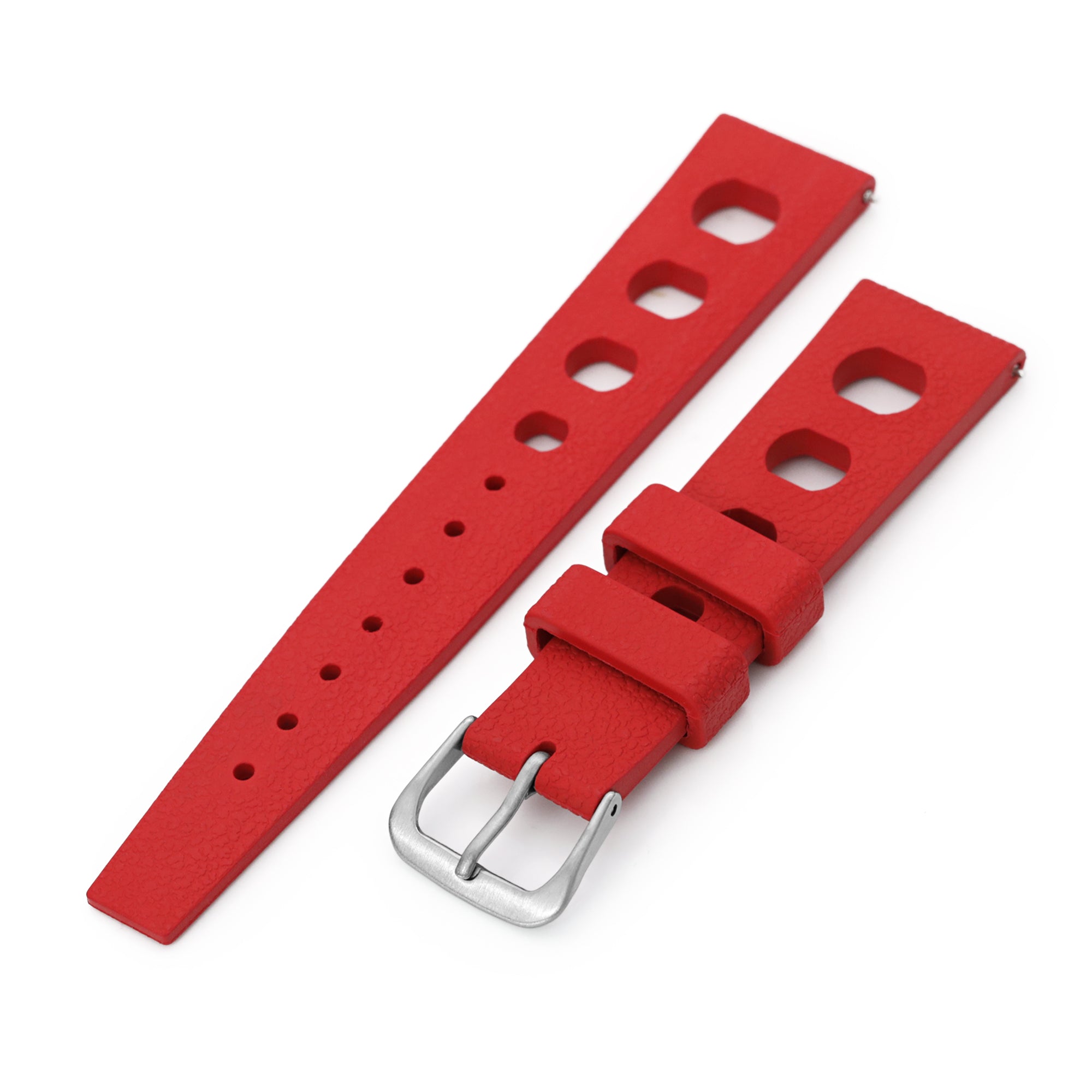 20mm Red Large Holes Rally FKM Quick Release Rubber watch band Strapcode Watch Bands