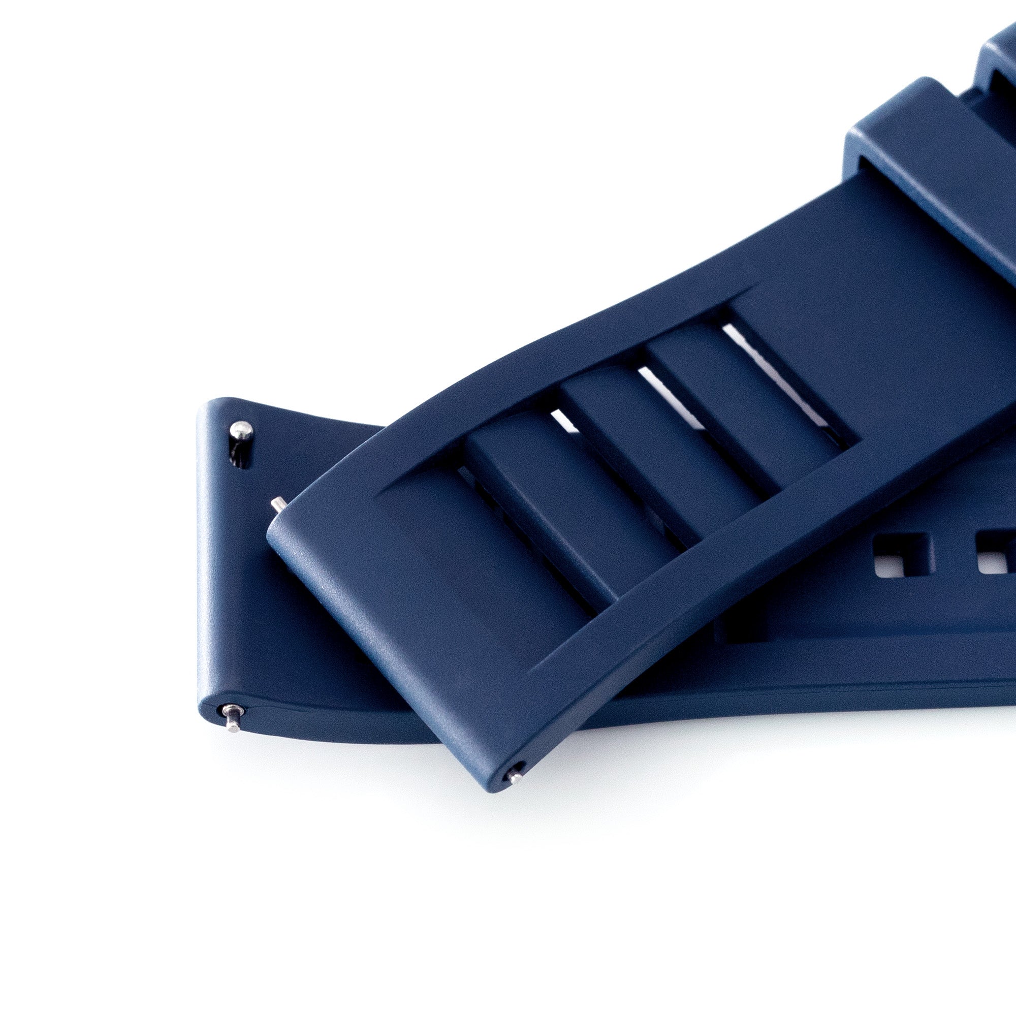 Navy Blue RM Vented FKM Quick Release Rubber Watch Strap, 20mm or 22mm Strapcode Watch Bands
