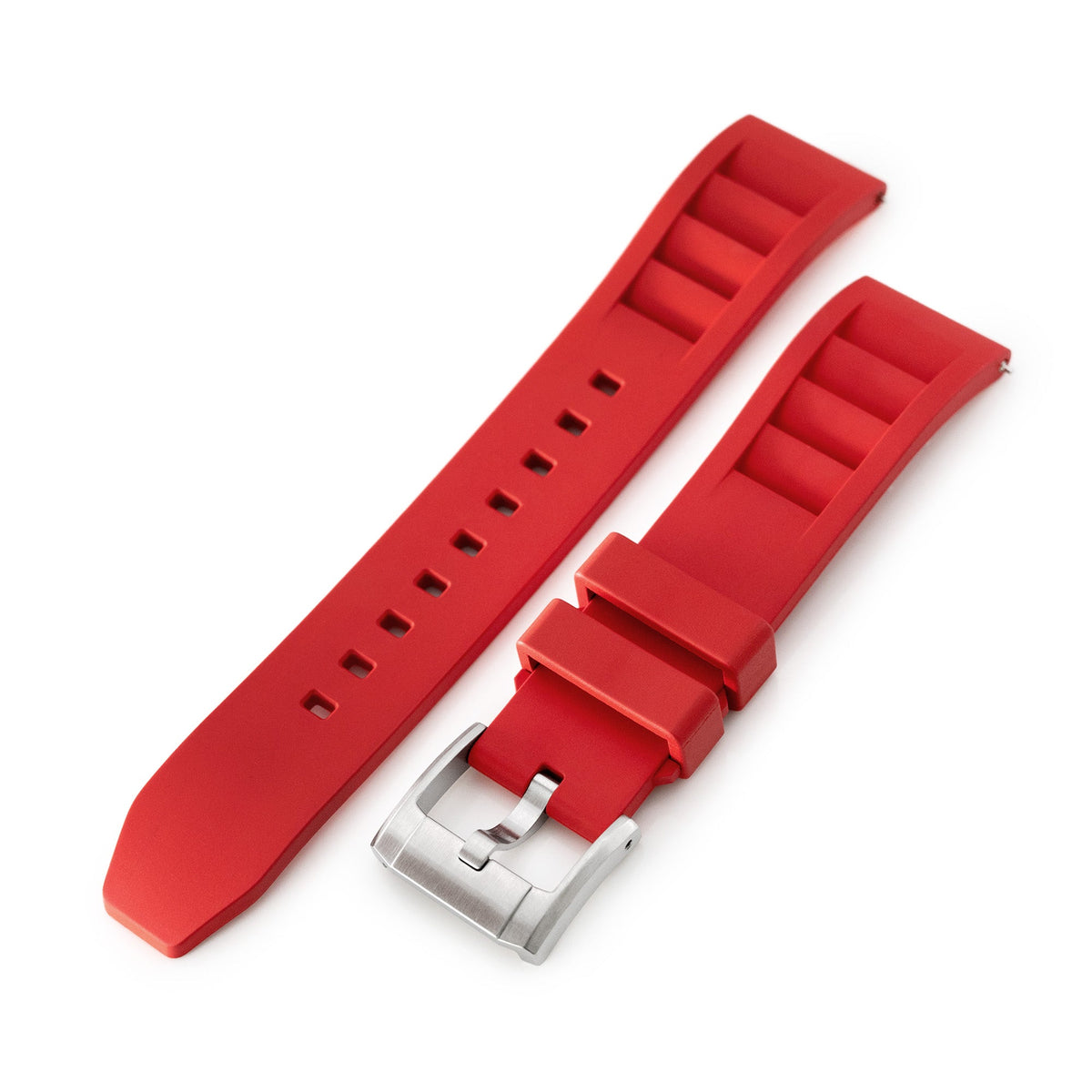 Red RM Vented FKM Quick Release Rubber Watch Strap, 20mm Strapcode Watch Bands