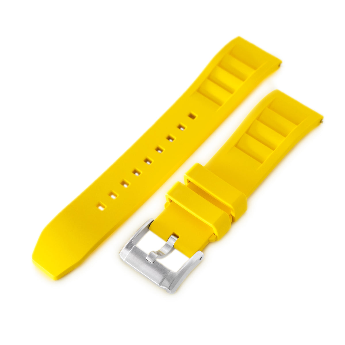 Yellow RM Vented FKM Quick Release Rubber Watch Strap, 20mm or 22mm