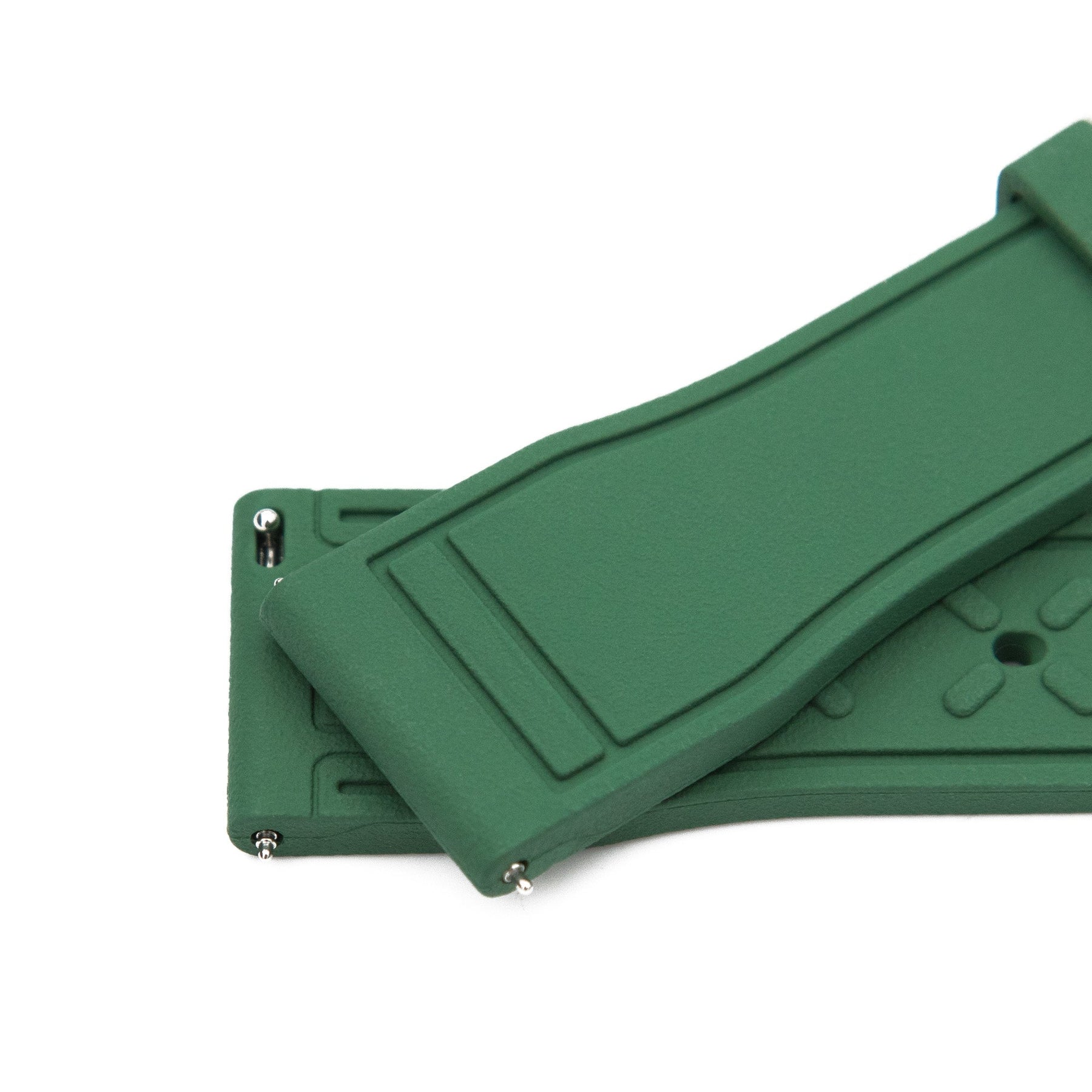 20mm 22mm Quick Release Green Pilot FKM rubber watch strap | Strapcode