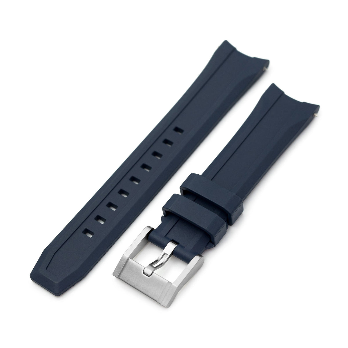 20mm Wheels Resilient Curved End FKM Rubber watch strap, Navy Blue Strapcode watch bands