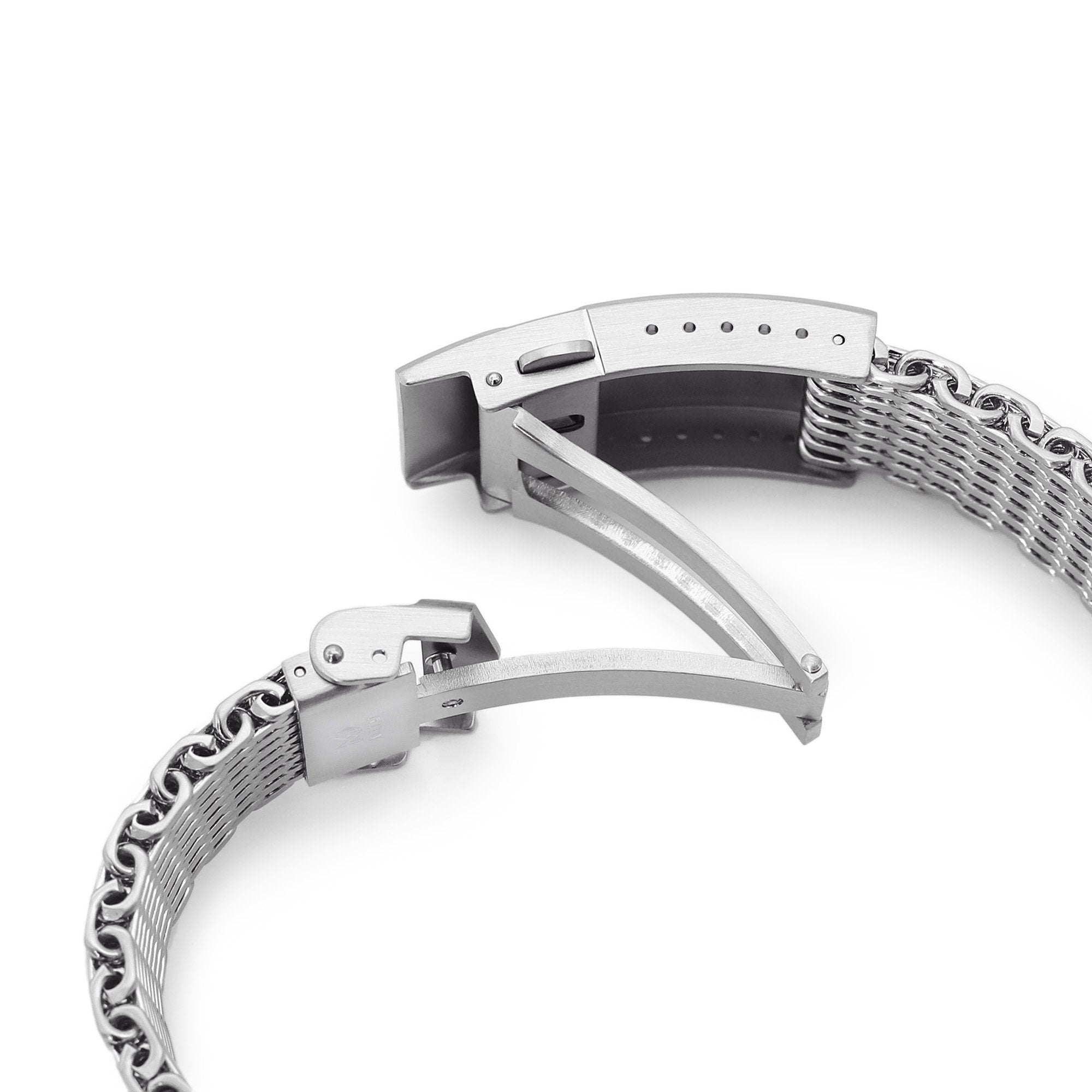 Bracciale In Acciaio Inox A Maglie Per Orologio, Chiusura Magnetica, Larghezze 14-24mm, Universale Uomo Donna, Con Scatola Regalo