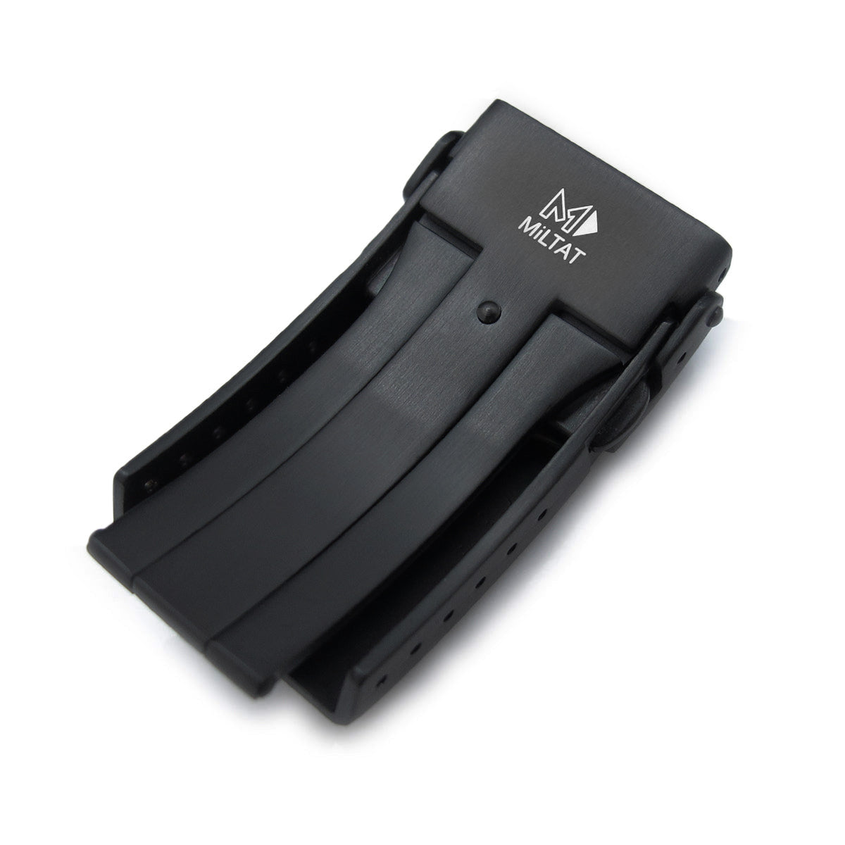 16mm、18mm、20mm、22mm ステンレススチール Vクラスプ ダブルロックボタン ダイバーバックル、PVDブラック