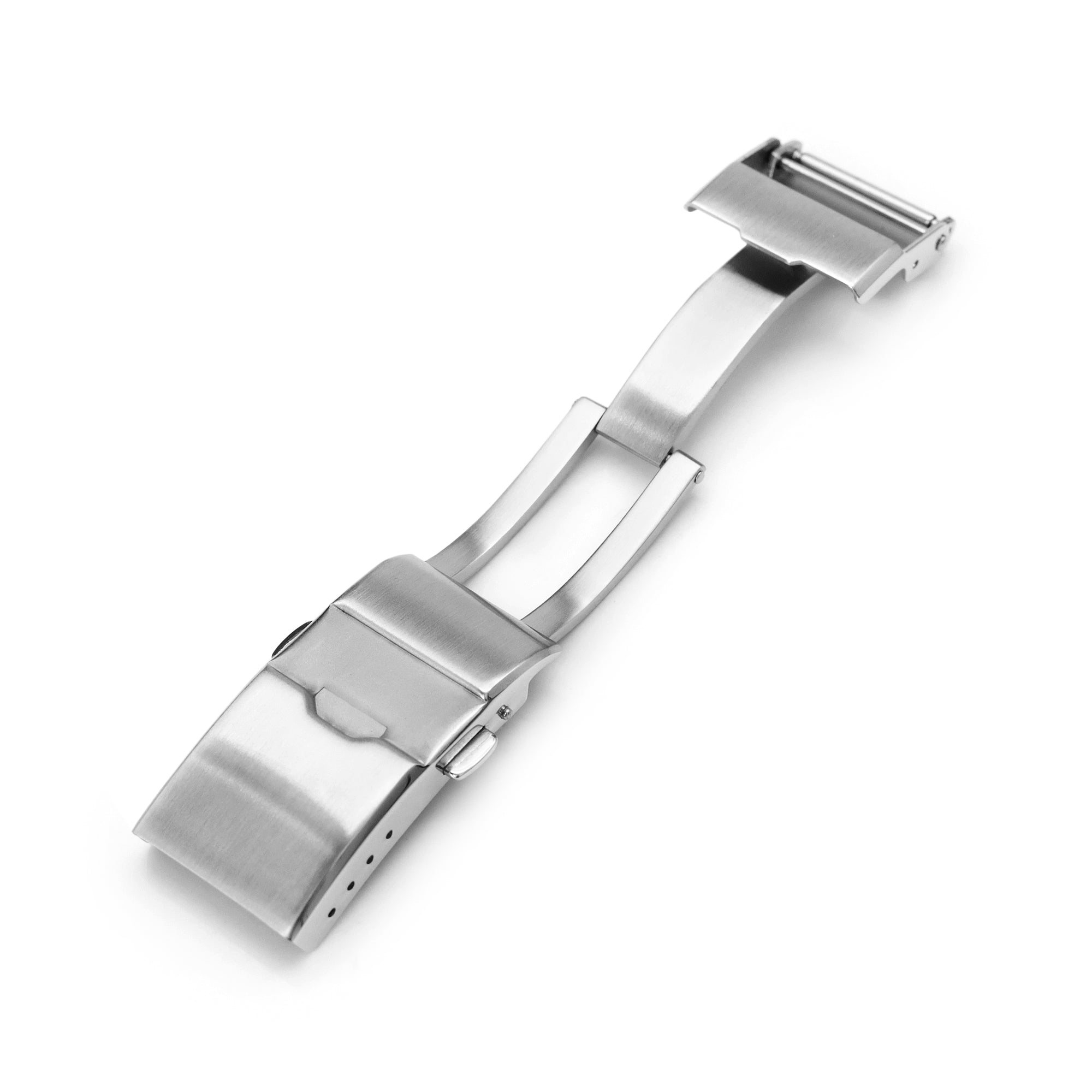 Baton Clasp Tri-Fold Stainless Steel Watch Band Buckle, Brushed Strapcode Watch Bands