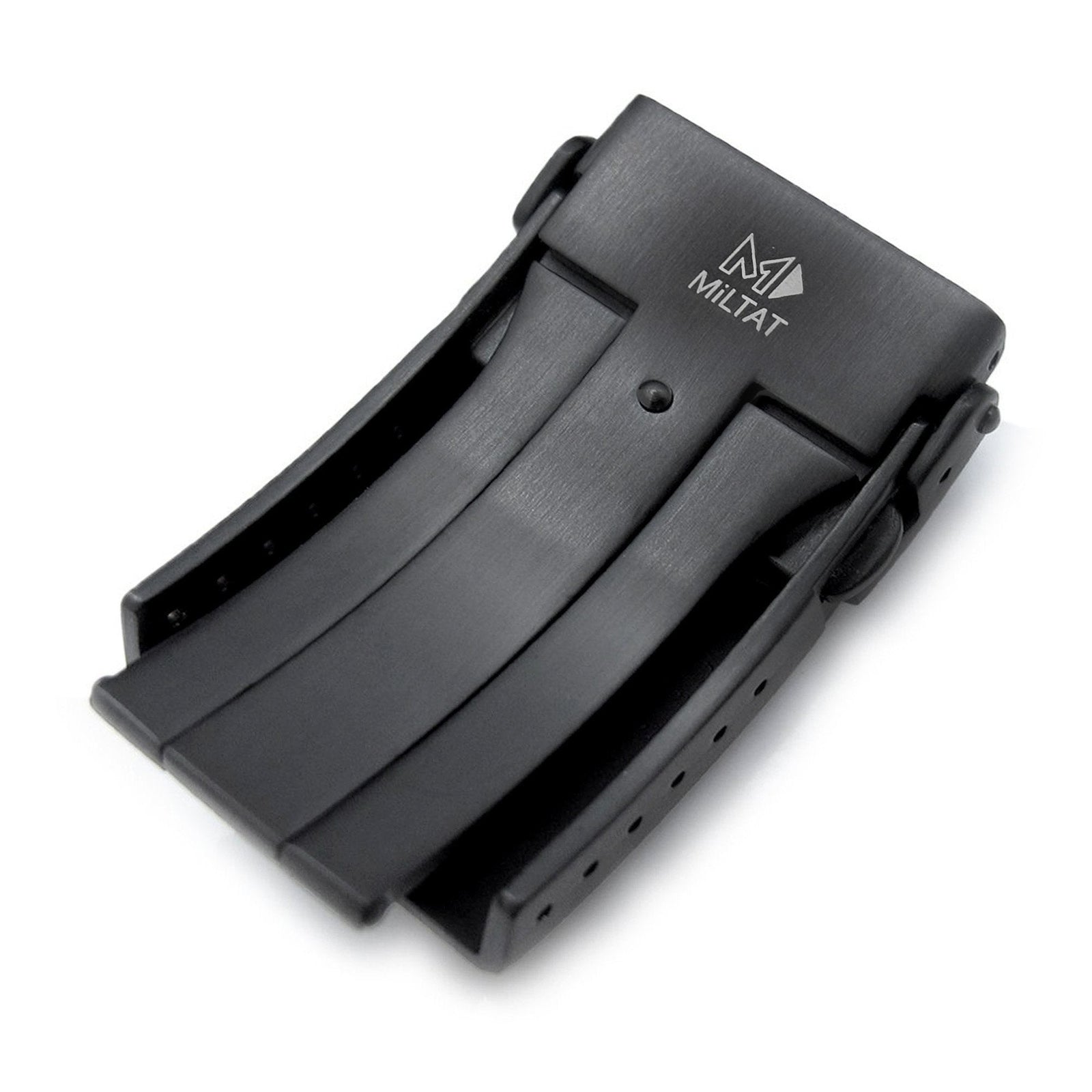 Boucle de plongeur à double verrouillage avec bouton, V Clasp en acier inoxydable 18mm ou 22mm, revêtement DLC (carbone de type diamant)