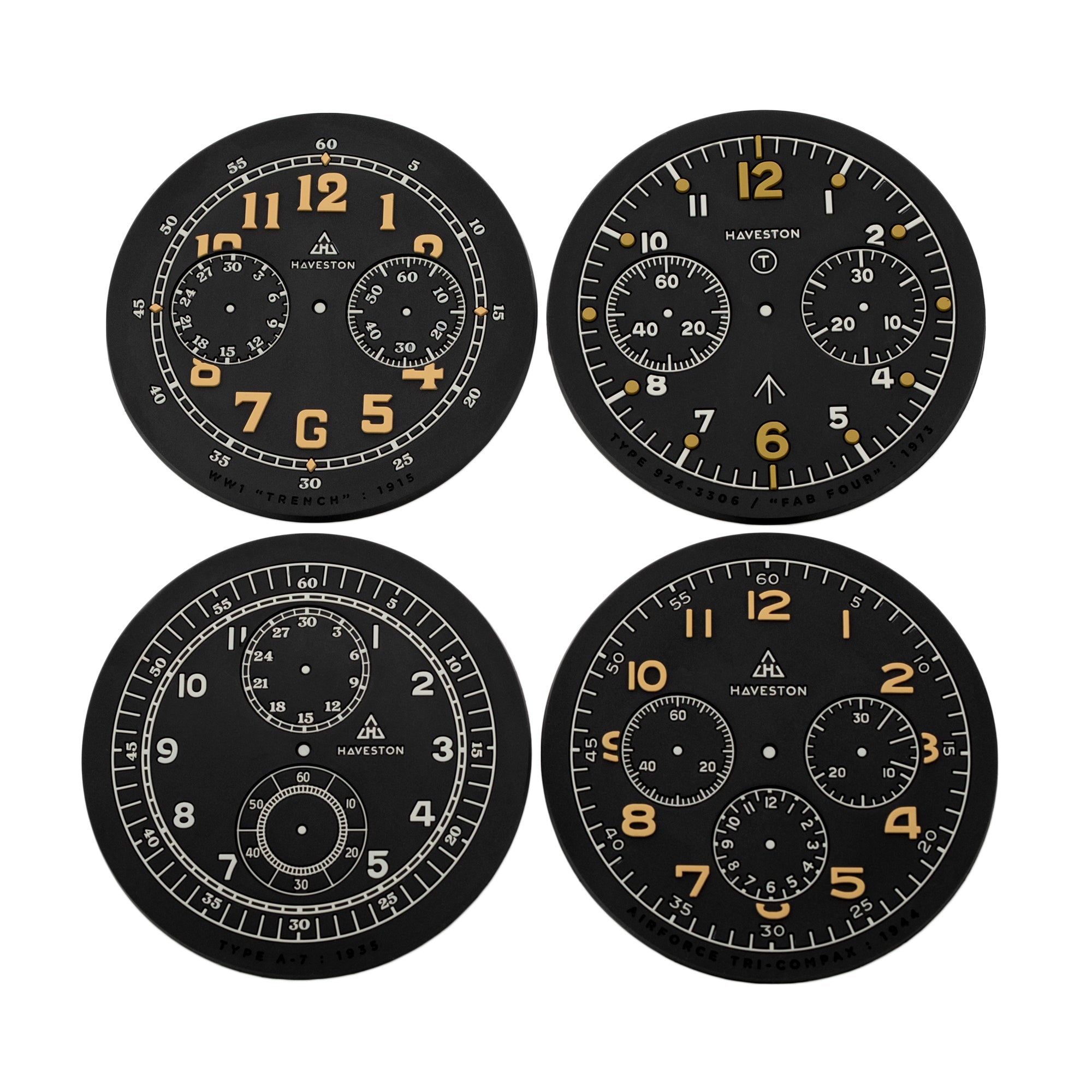 The Chronograph Service Dial Coasters Set-C (pack of 4 patterns) by HAVESTON Straps Strapcode Watch Bands