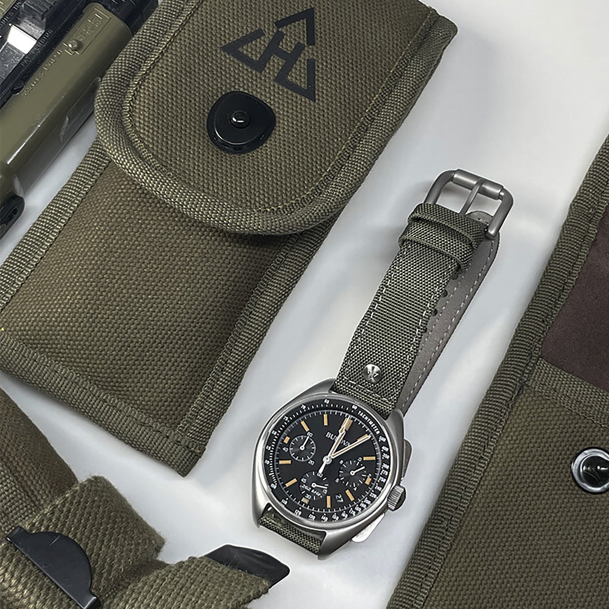 The M-1937 Olive Drab Watch Stowage Pouch WSP by HAVESTON Straps Strapcode watch bands
